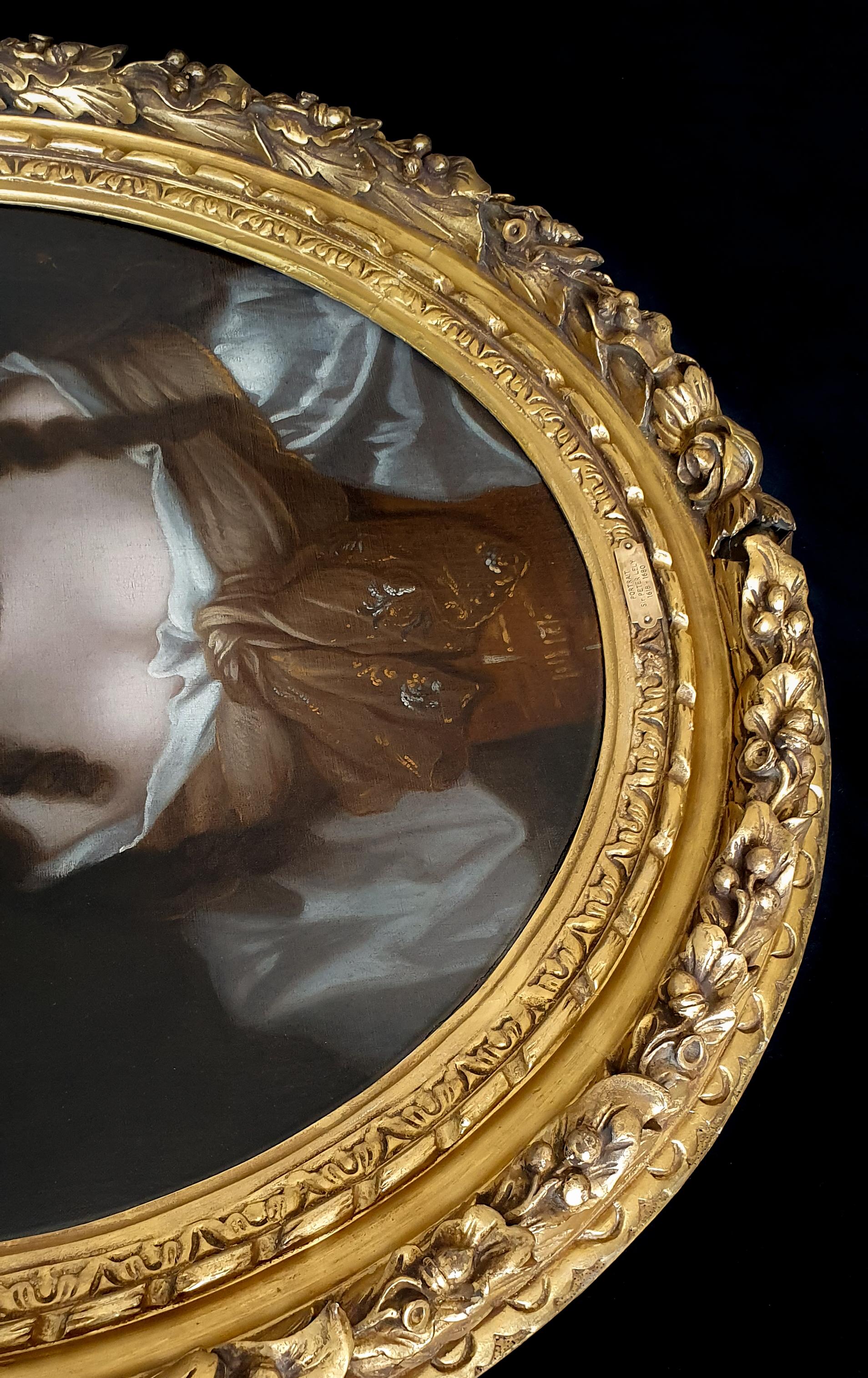 PORTRAIT of a Lady, late 17th Century, Fine Carved Frame - Old Masters Painting by (Follower of) Sir Peter Lely