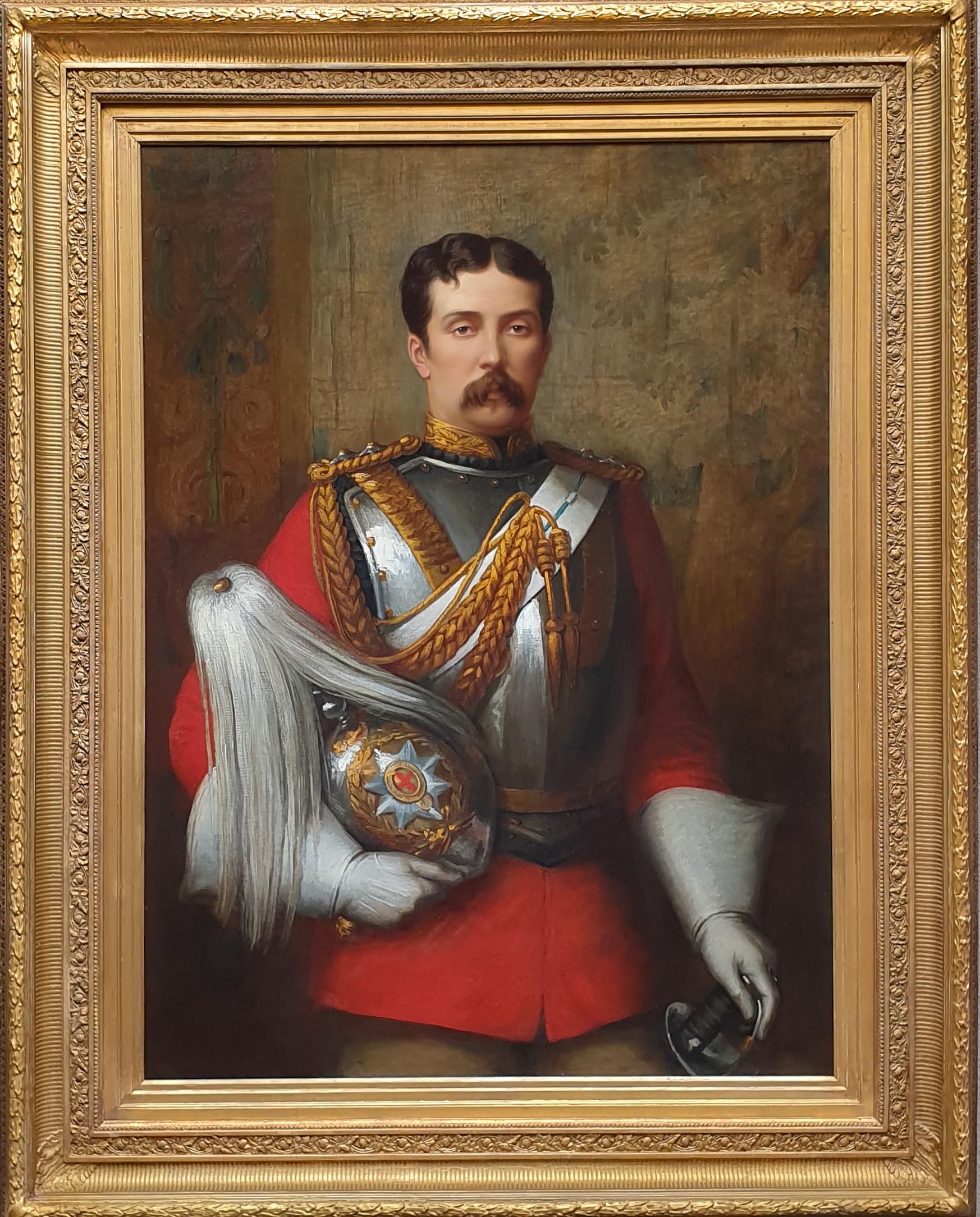 Margaret Thomas Portrait Painting - PORTRAIT of Captain Cecil Alfred Tufton Otway (1845-1884) c.1877 Signed
