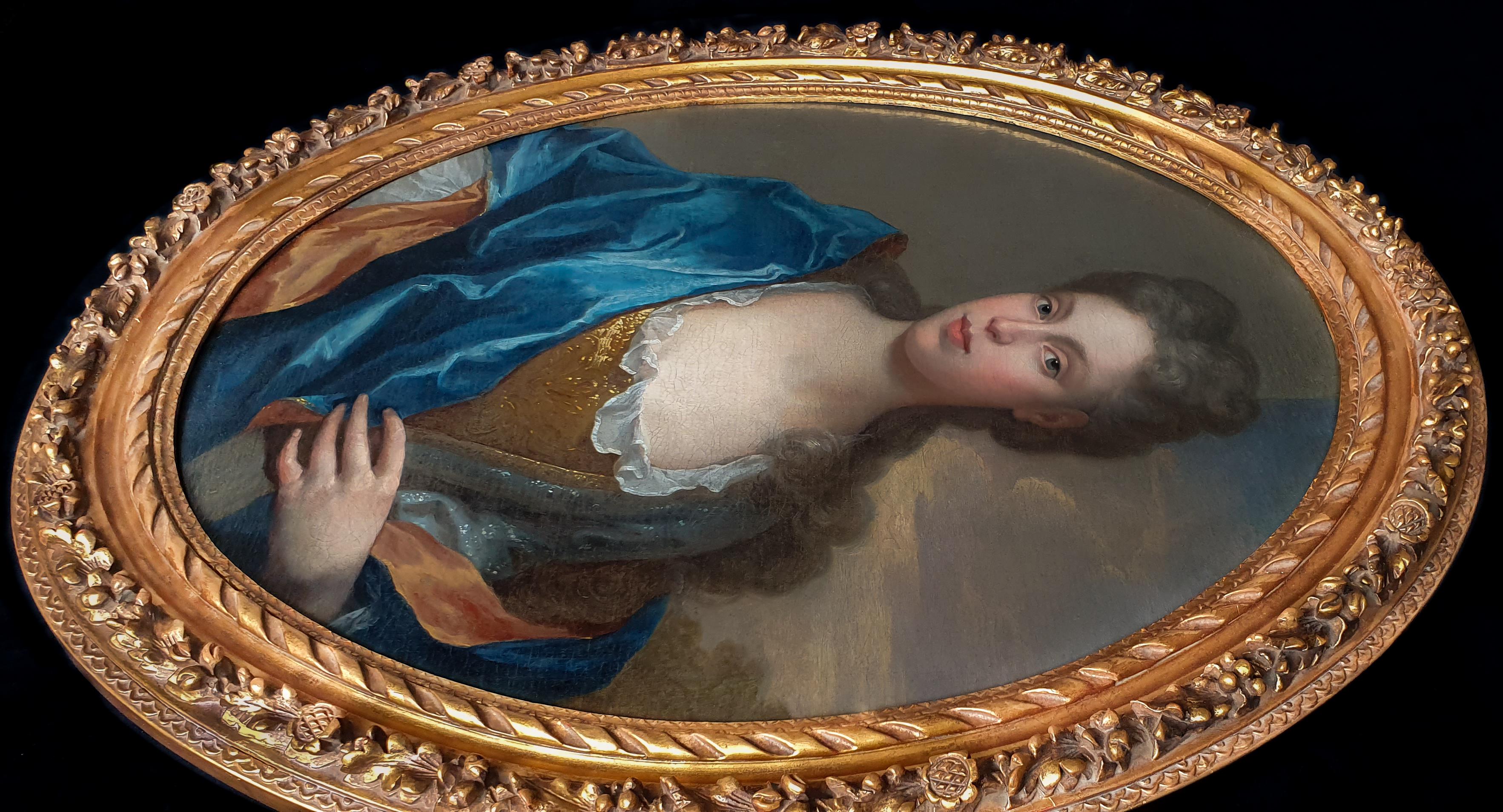 PORTRAIT of a Lady c.1700, Decorative Frame - Painting by (circle of) François de Troy