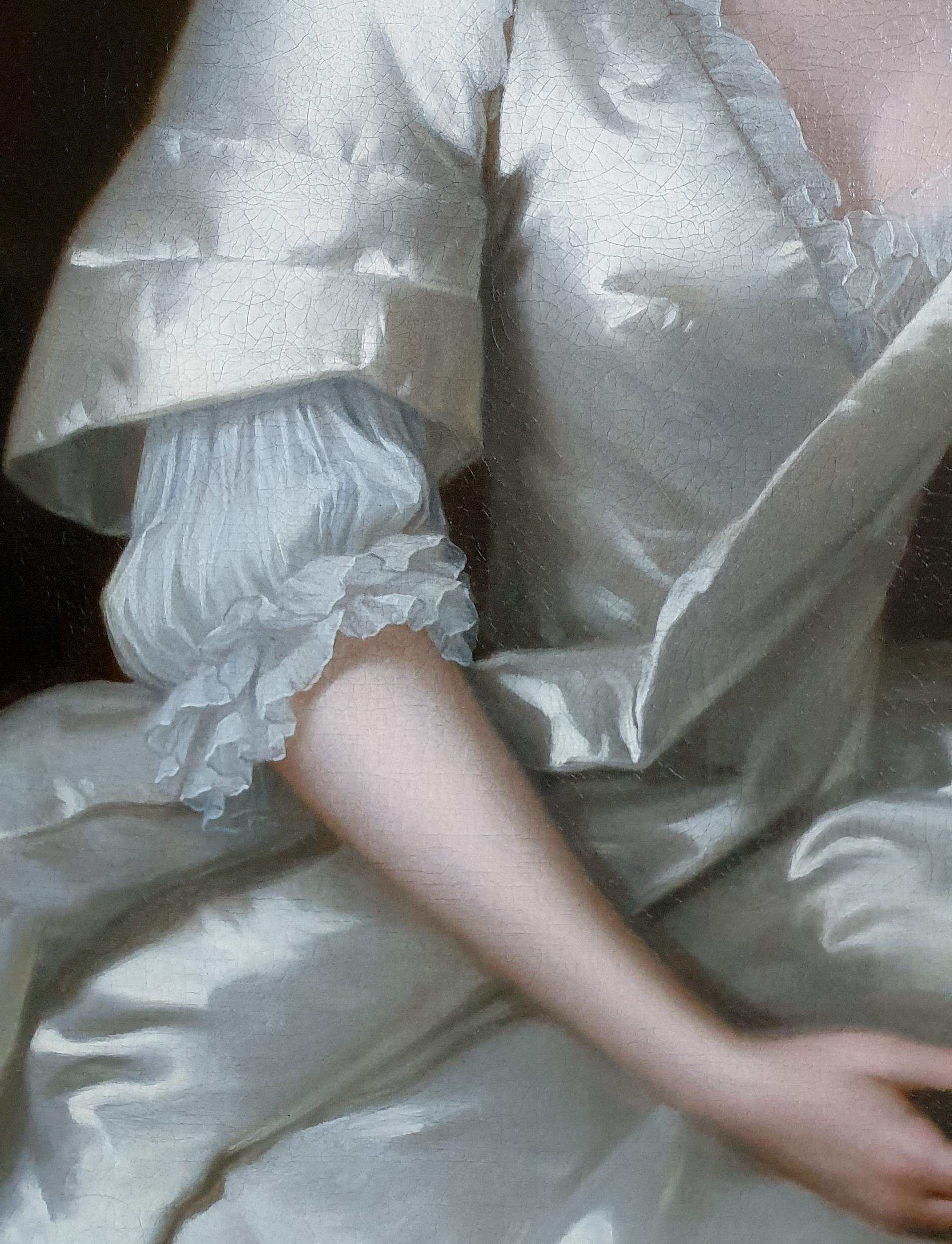 Portrait of a Lady with a Dove, Signed and Dated 1736 - Black Portrait Painting by Willem Verelst