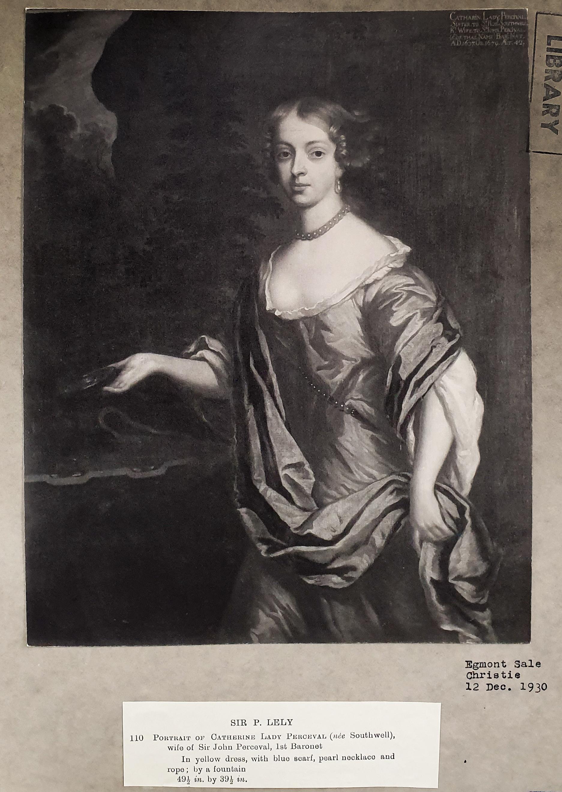 Portrait of Catherine, Lady Perceval (1637-1679) circa 1661 5