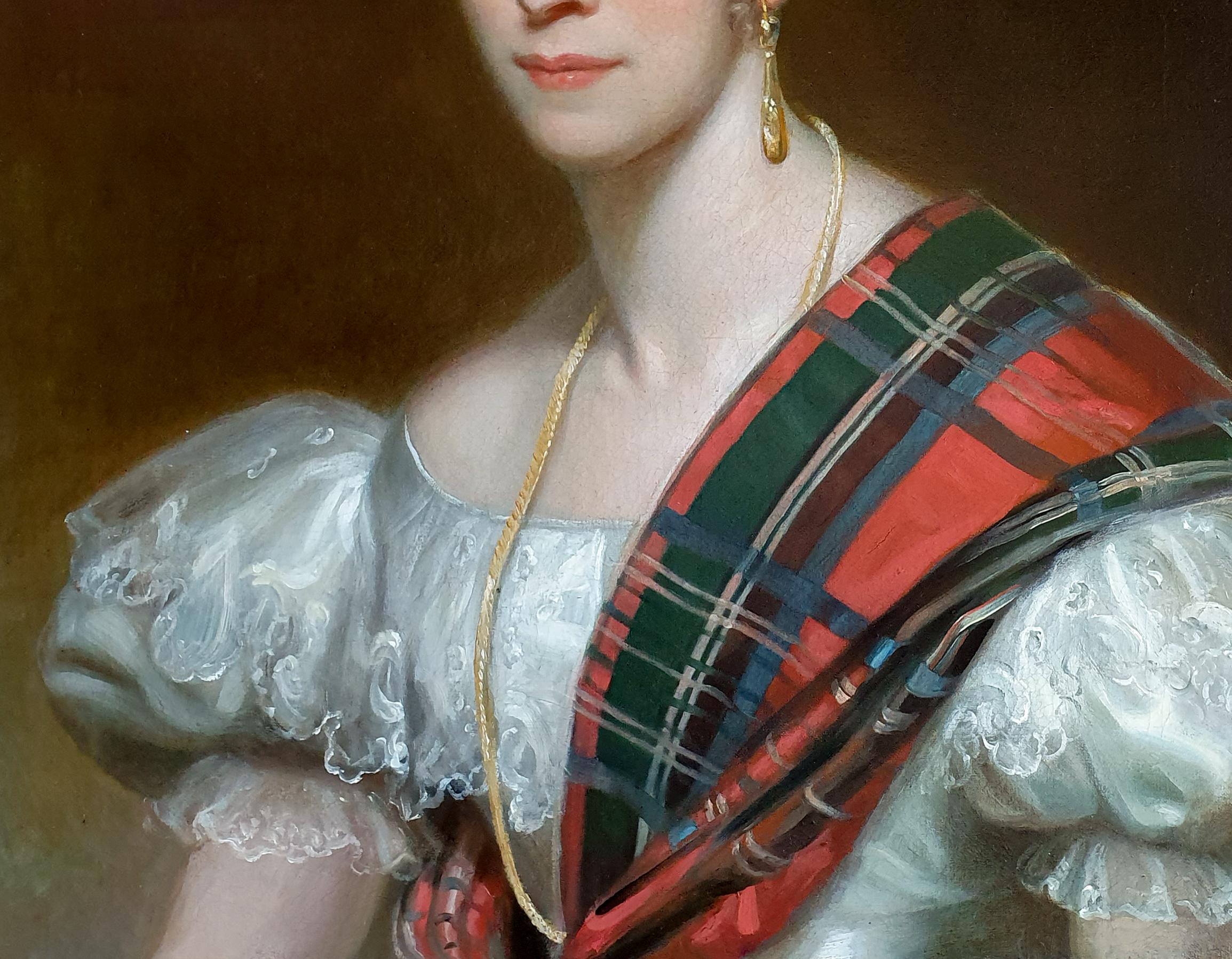 A Pair (2) Portraits Edmund Lloyd (1796-1855) and Catherine Lloyd (1808-1878) - Black Portrait Painting by Thomas George
