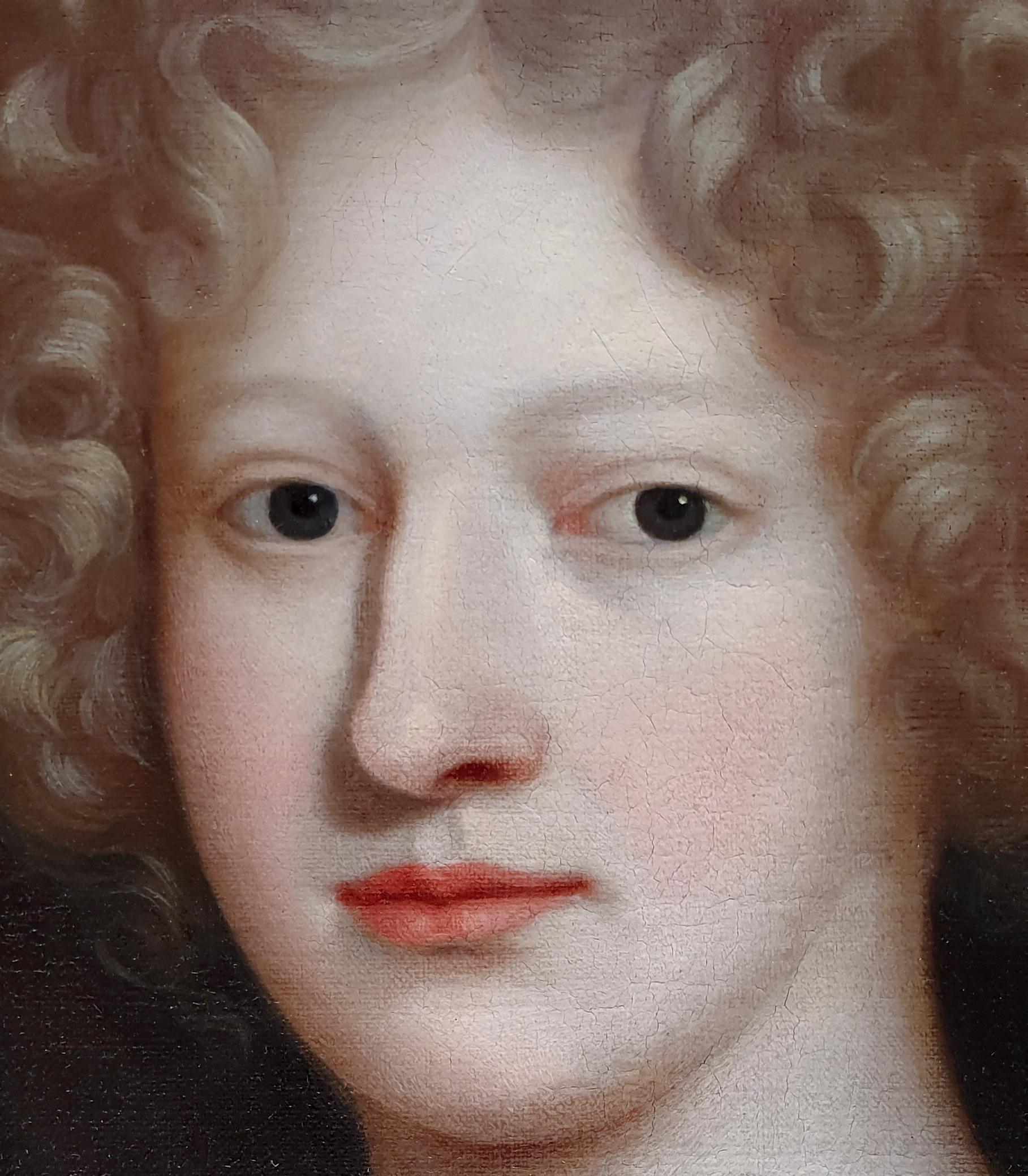 Titan Fine Art are pleased to present this lavish large-scale portrait, painted circa 1675, depicting a beautiful woman seated beside a flowering jardinière and a swag curtain.  It contains symbolism that was typical of portraiture at the time.  The