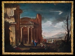 Un Capriccio architectural avec le Christ et le Centurion:: 17ème siècle