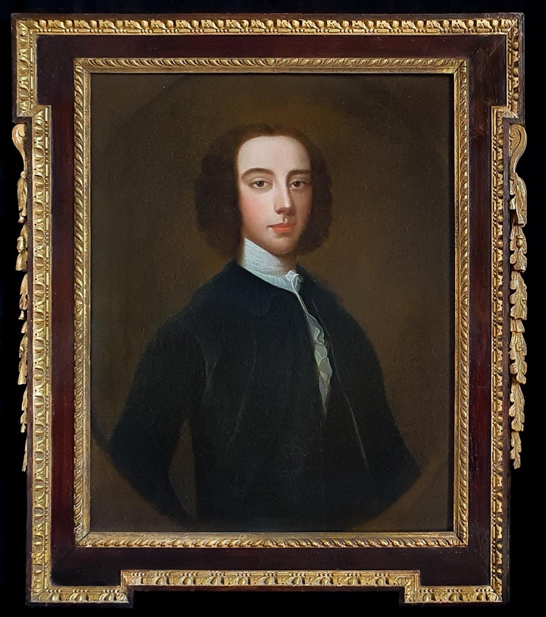 (Circle of) Enoch Seeman Portrait Painting - Portrait of a Gentleman, Fine 18th Century Kent Frame, Antique oil Painting