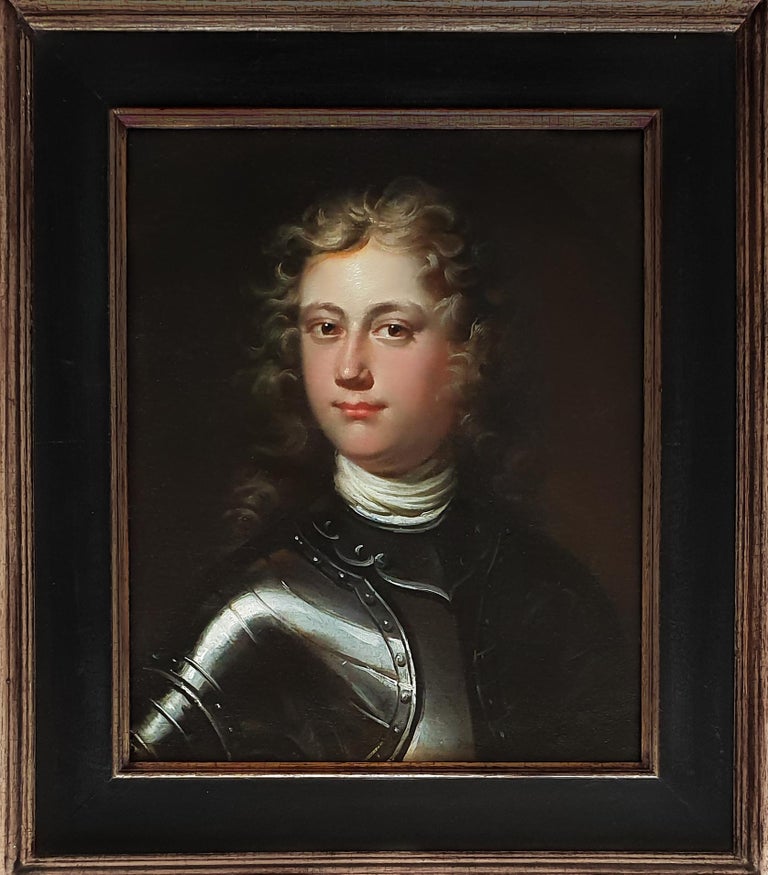 Portrait of a Gentleman in Armour - Old Masters Painting by (Circle of) William Aikman