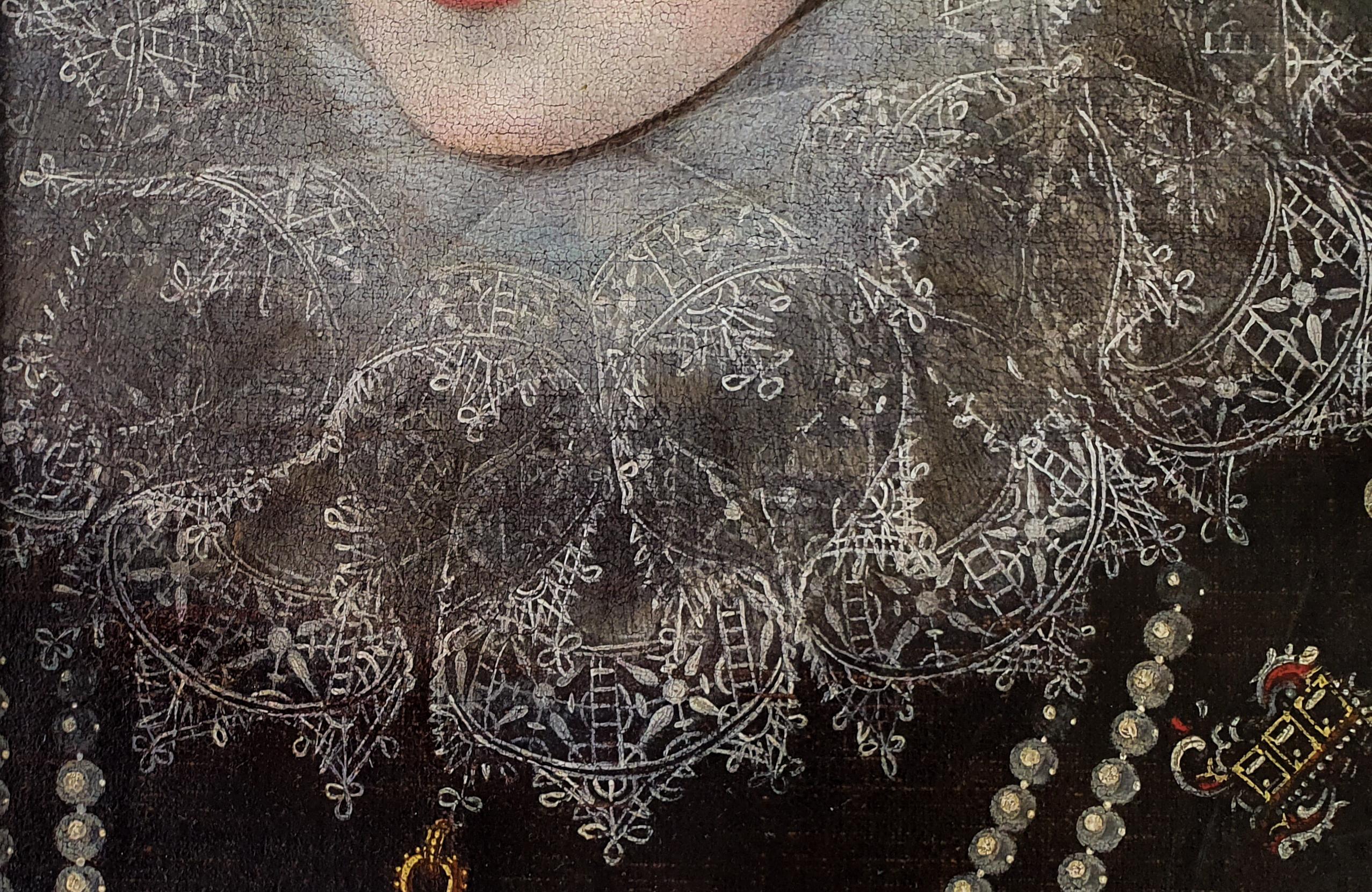 Portrait of Margaret of Austria, Queen of Spain & Portugal c.1607, Oil painting - Old Masters Painting by (Workshop of) Juan Pantoja de la Cruz 