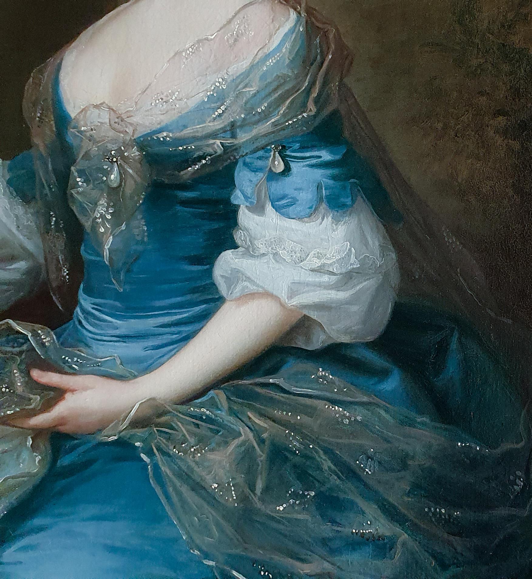 Portrait of a Lady as the Goddess Flora, 18th Century, Antique Oil Painting 1