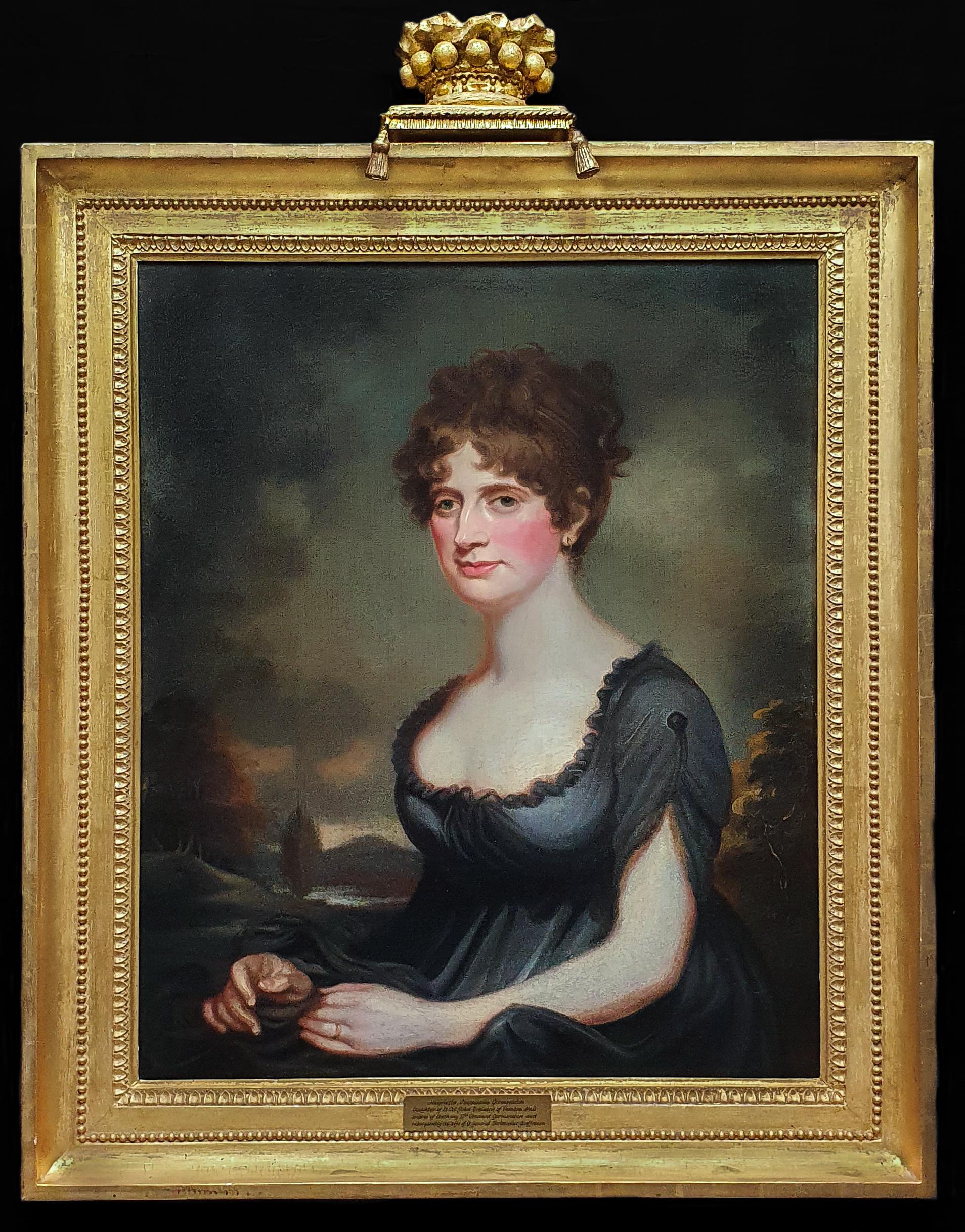 (Circle of) Sir William Beechey Portrait Painting - Portrait of Harriet Robinson (1787-1820) Antique Oil Painting