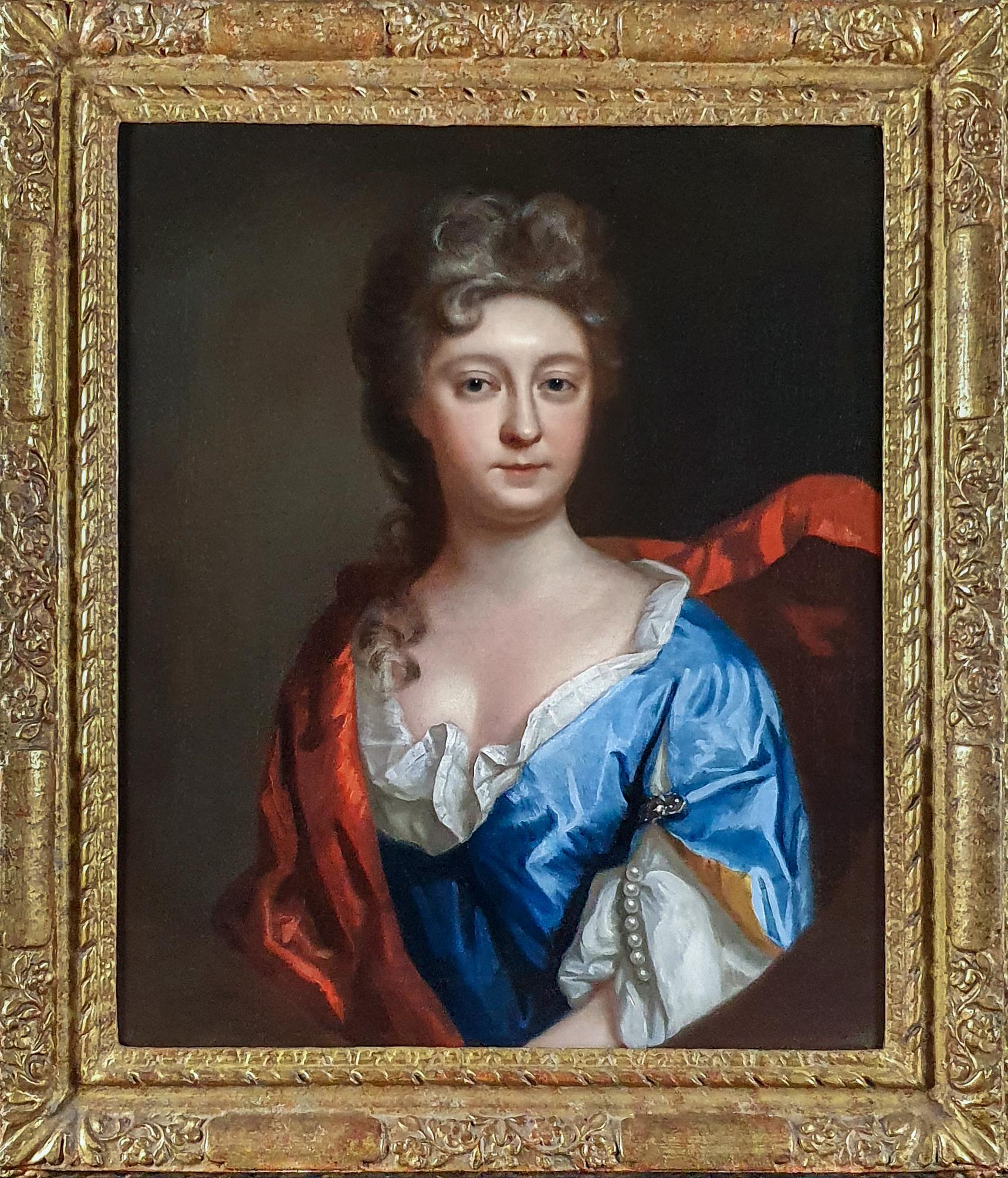 Thomas Murray Portrait Painting - Portrait of a Lady of the Vavasour Family c.1695; English Antique Oil Painting