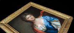 Portrait of a Lady of the Vavasour Family c.1695; English Antique Oil Painting