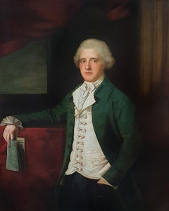 Portrait of a Gentleman Holding a Book c.1780, Antique Oil Painting