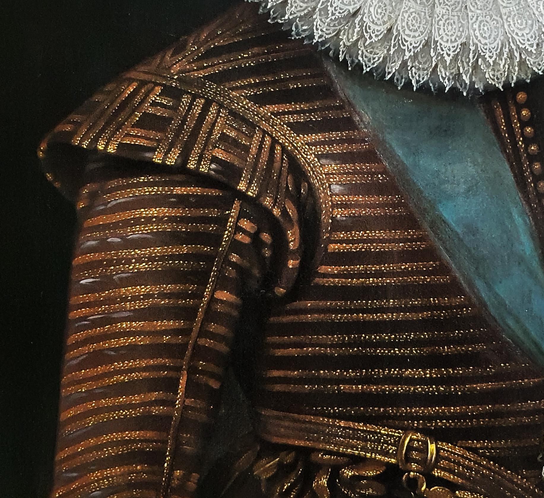 Portrait of King Charles I c.1633;  Antique Oil Painting - Black Portrait Painting by (Studio of) Daniel Mytens