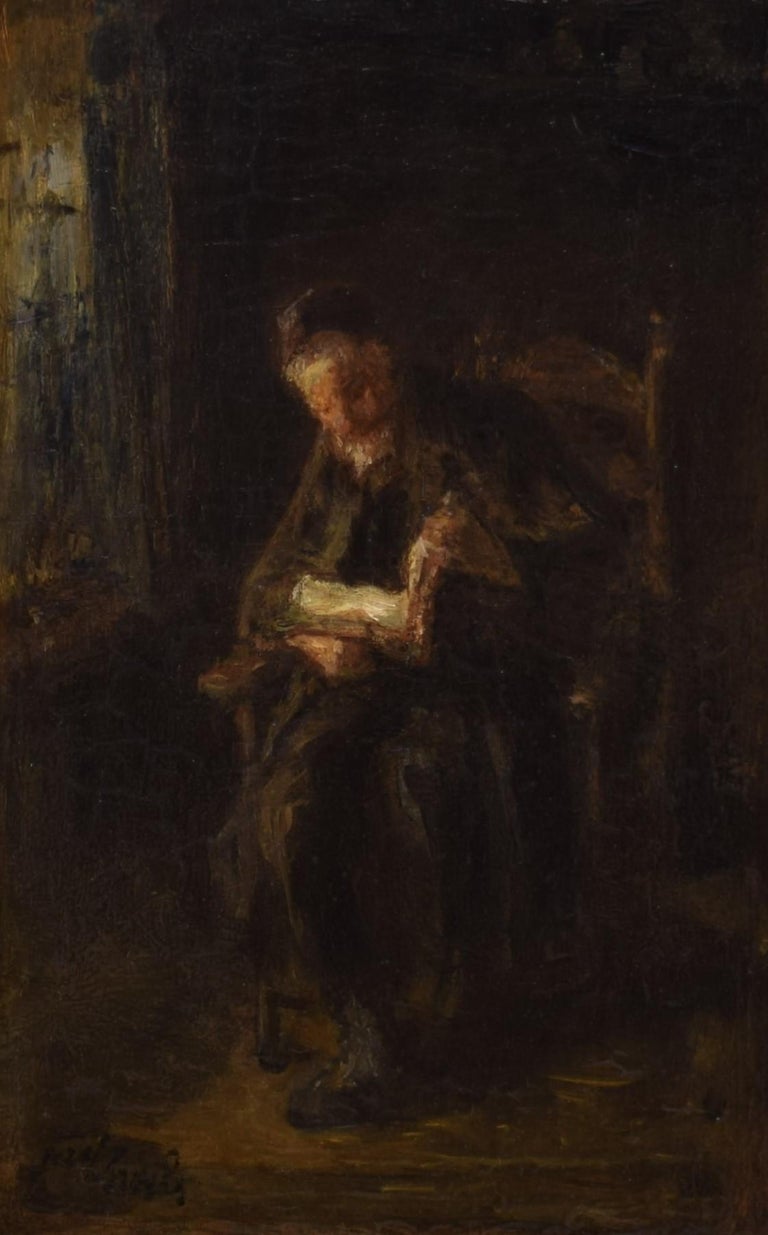 Josef Israels - The reading Rabbi - Romantic painting Dutch Famous Oil ...