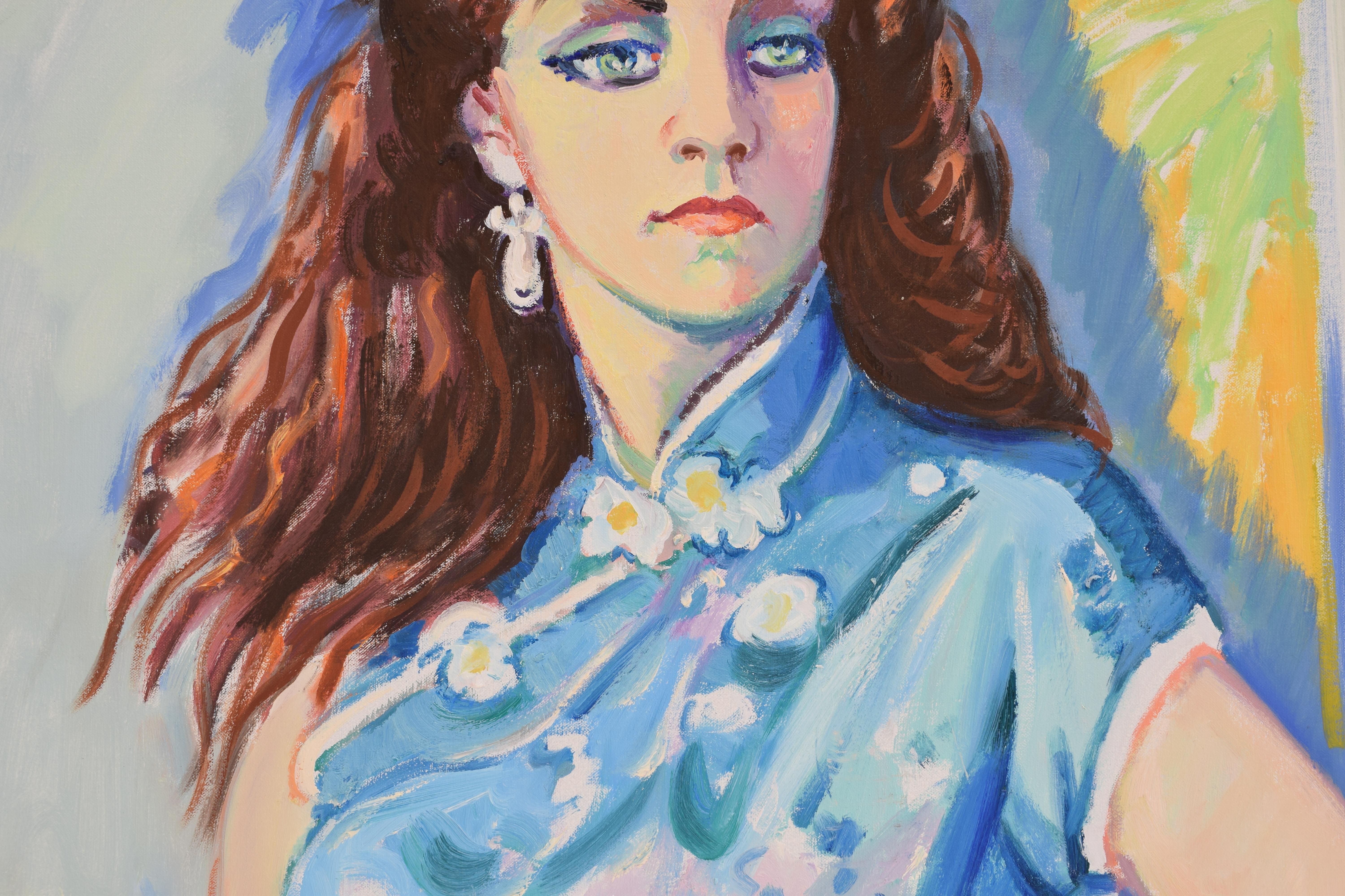 Margaretha C. - Oil Paint on Canvas, Fauvist, Dutch Artist, Portrait, Painting For Sale 1