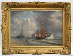 Boats on the wild sea - Marouflage