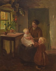 Heeze, The Netherlands - Mother with two children Figurative Classical Art