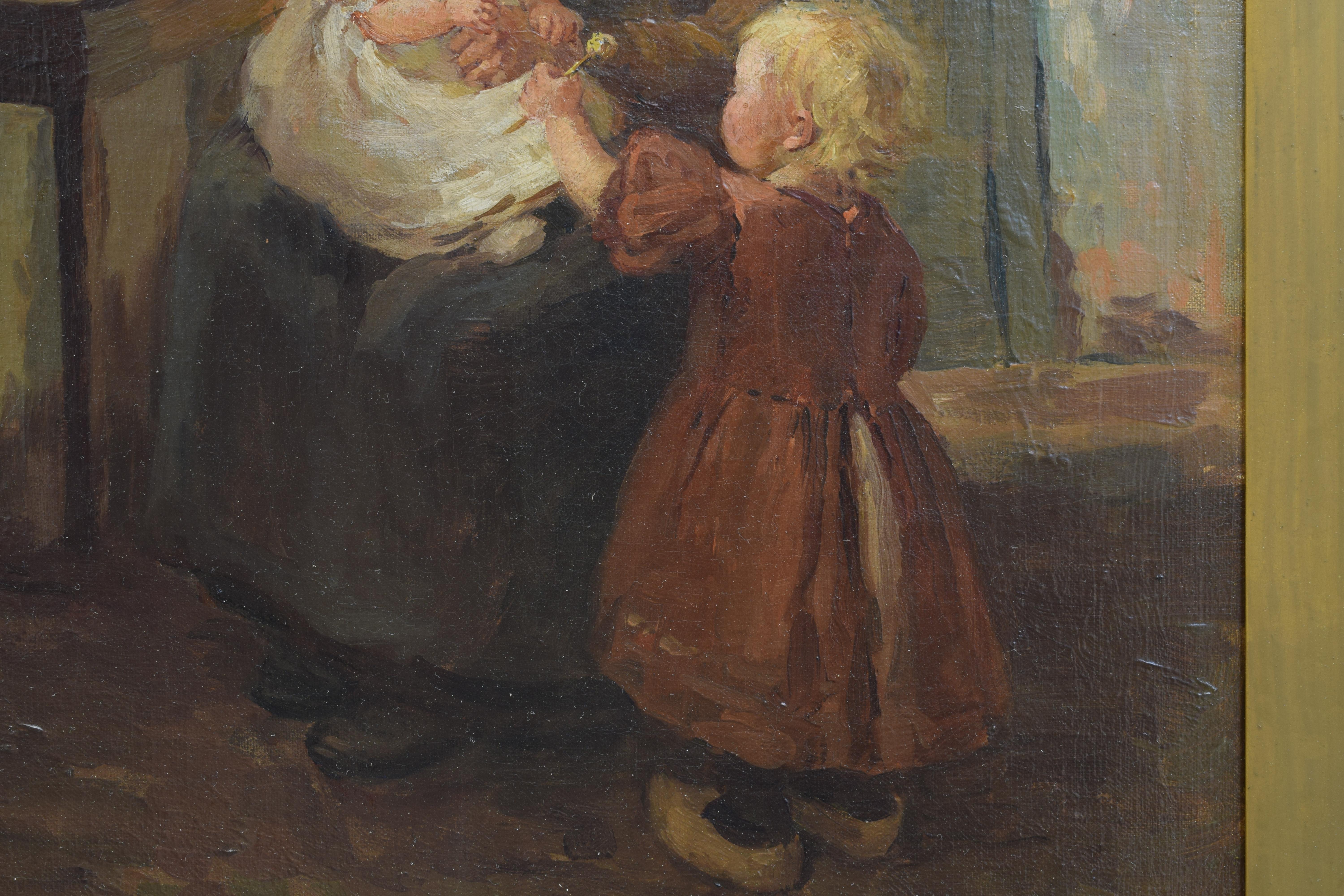 She was born in Detroit, Michigan (1872)-went abroad to Holland (1905-1911) and selected mainly Dutch children to paint. Marie also made cloth type dolls, did a diorama for the Children's Museum in Detroit. At one time she had a studio in downtown
