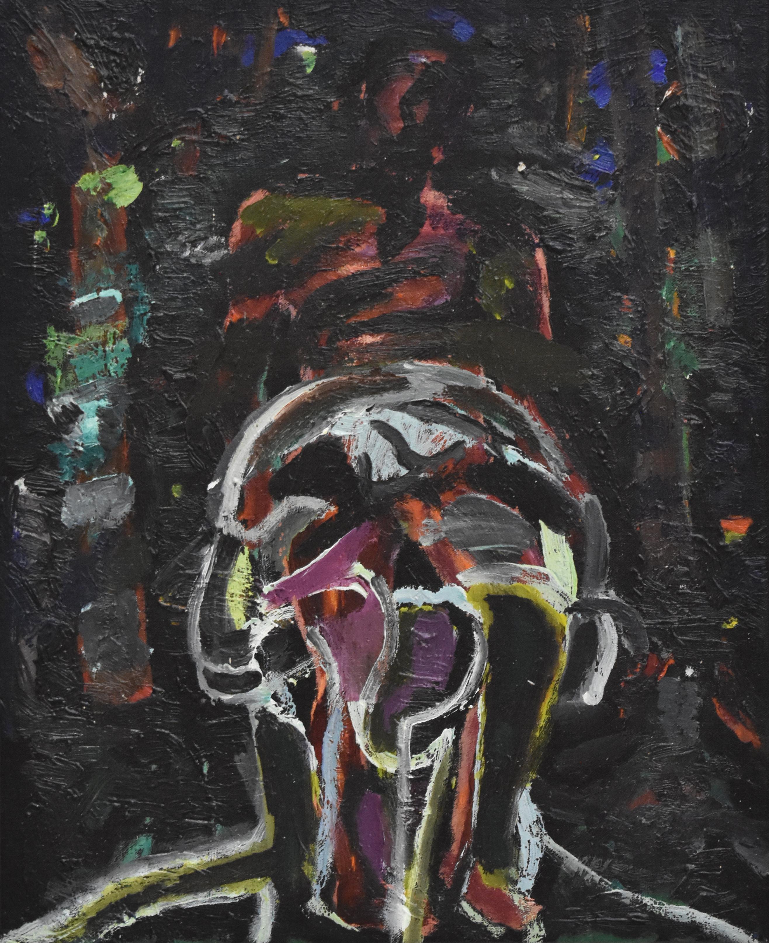 Head - Abstract Expressionism Oil Paint on Canvas Mid 2007 - Painting by Ad Snijders