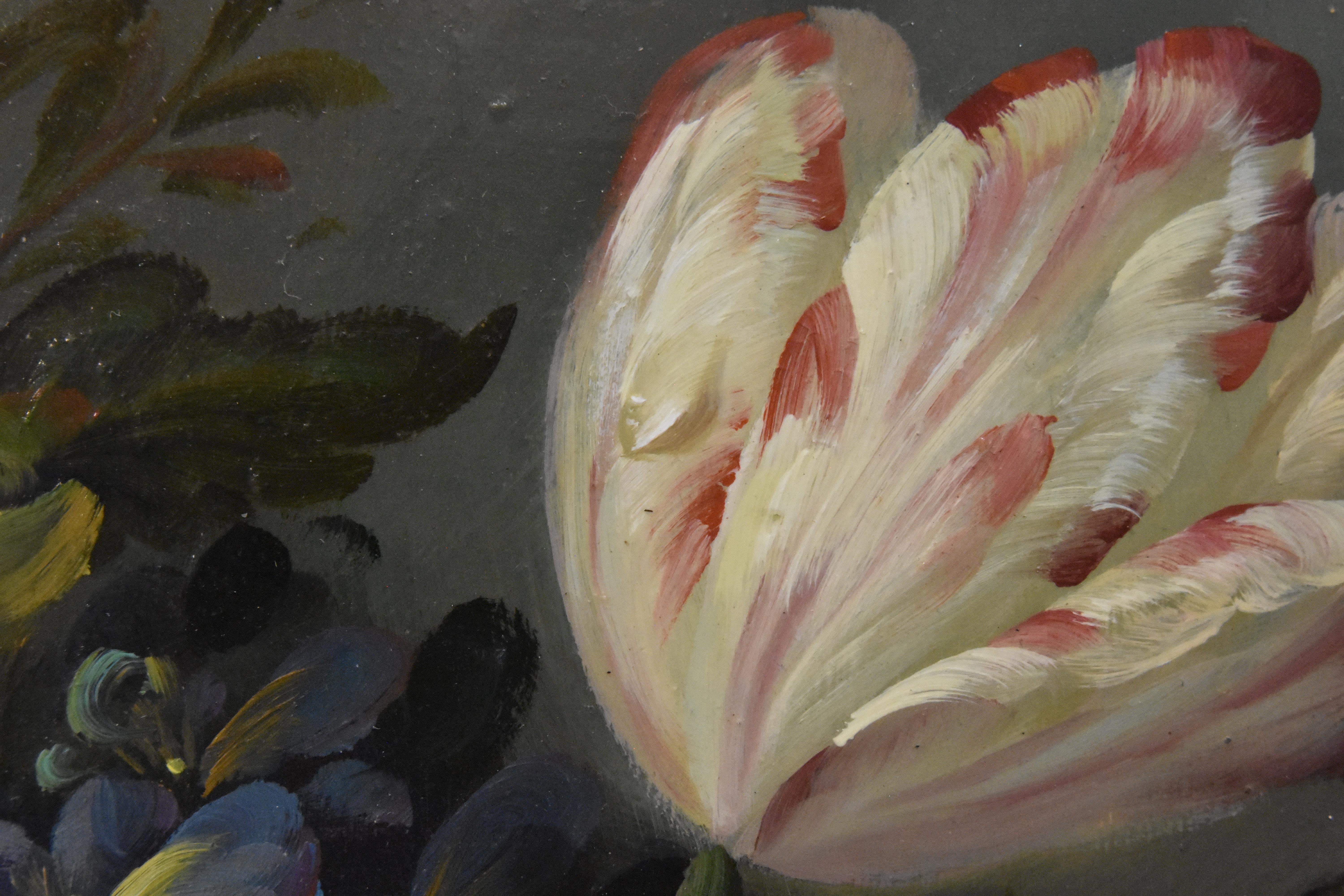 Flower still-life - Dutch fine art stillife colors - Realist Painting by Van den Akker