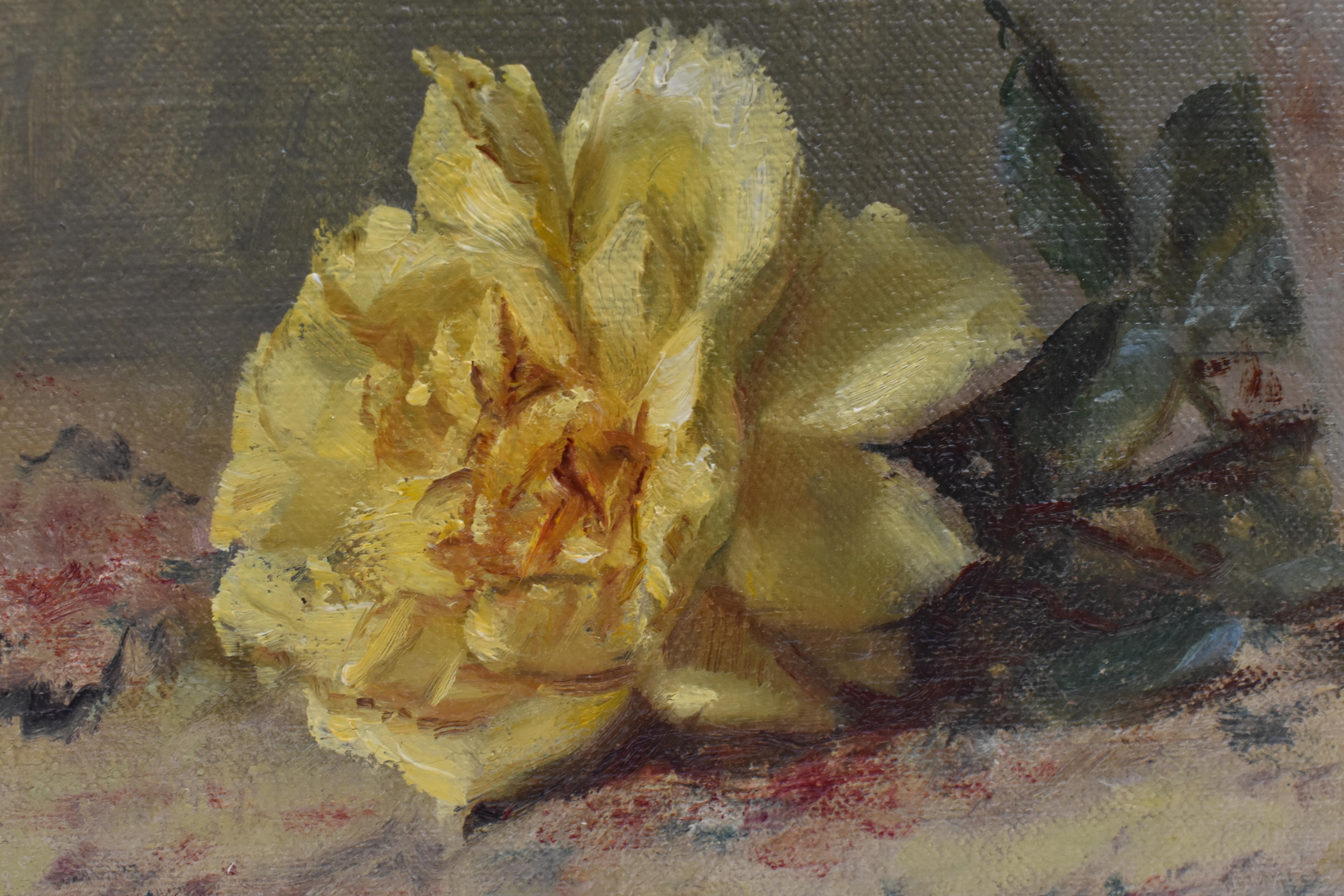 Stillleben-Rosen – Blumen des niederländischen Künstlers Frans Kops, signiert, impressionistische Blume des Realismus 3