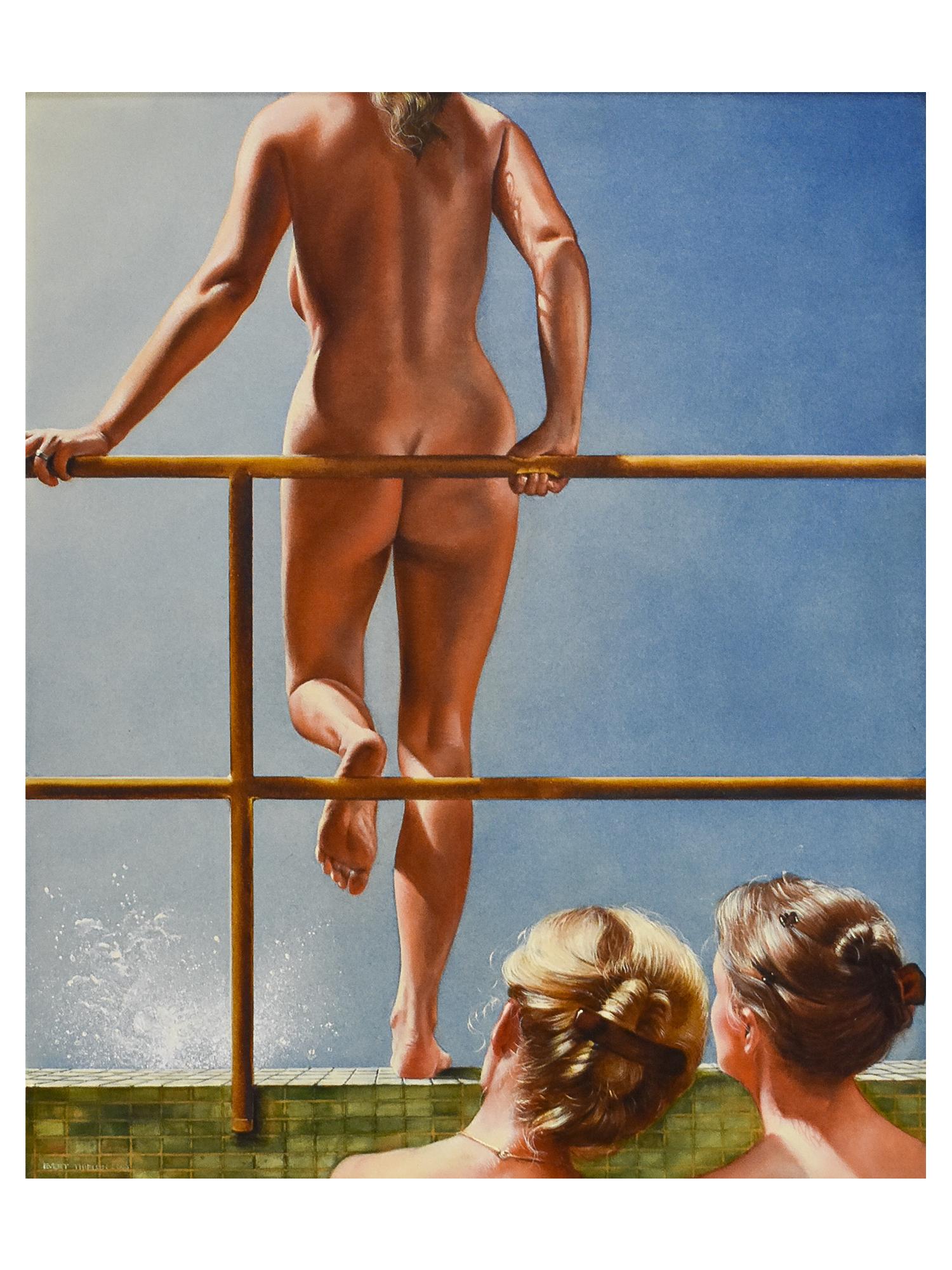 Schwimmbad – Painting von Evert Thielen
