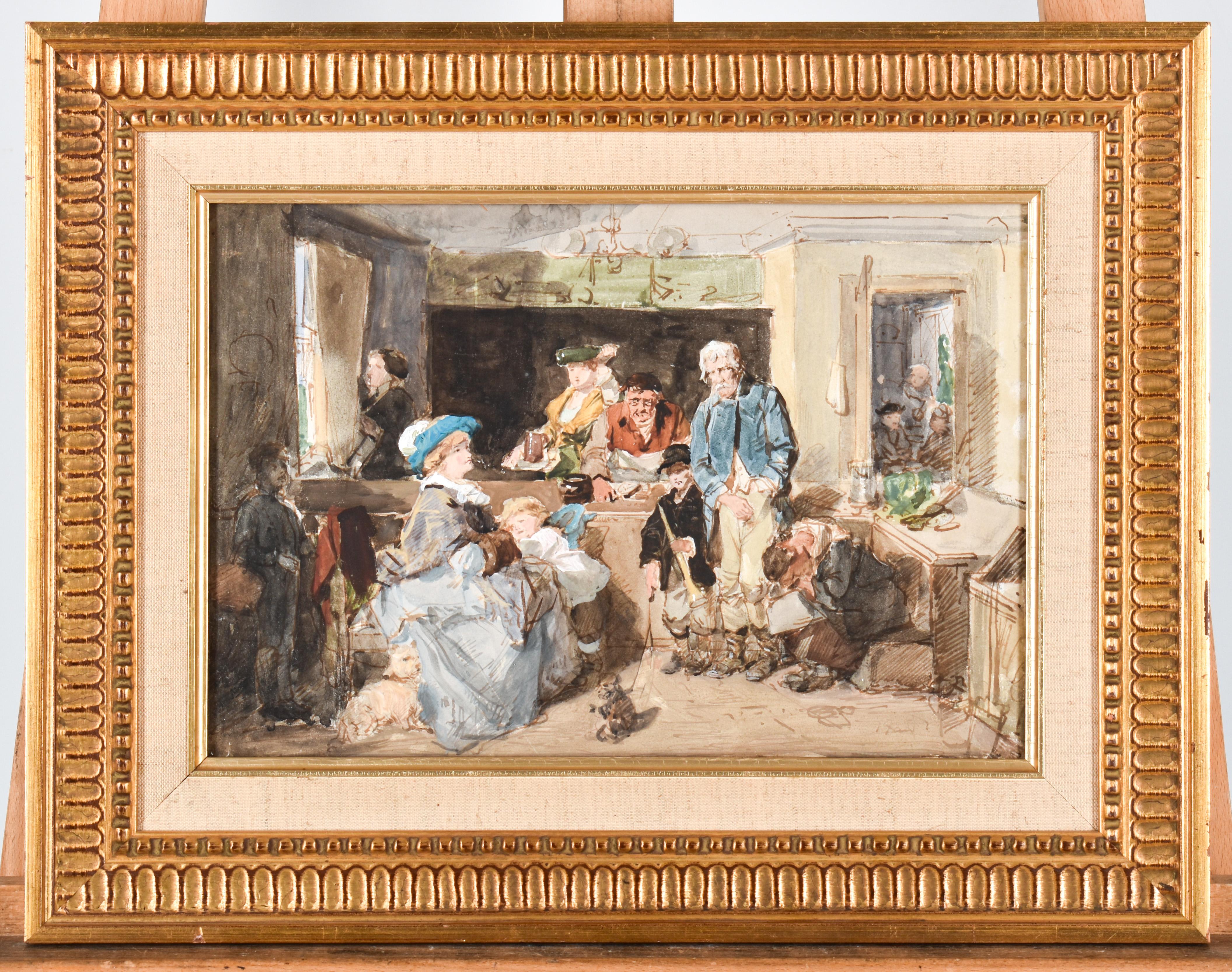 The Family - Thomas Fead - Watercolor - Scottisch - Academy - Romantic For Sale 1