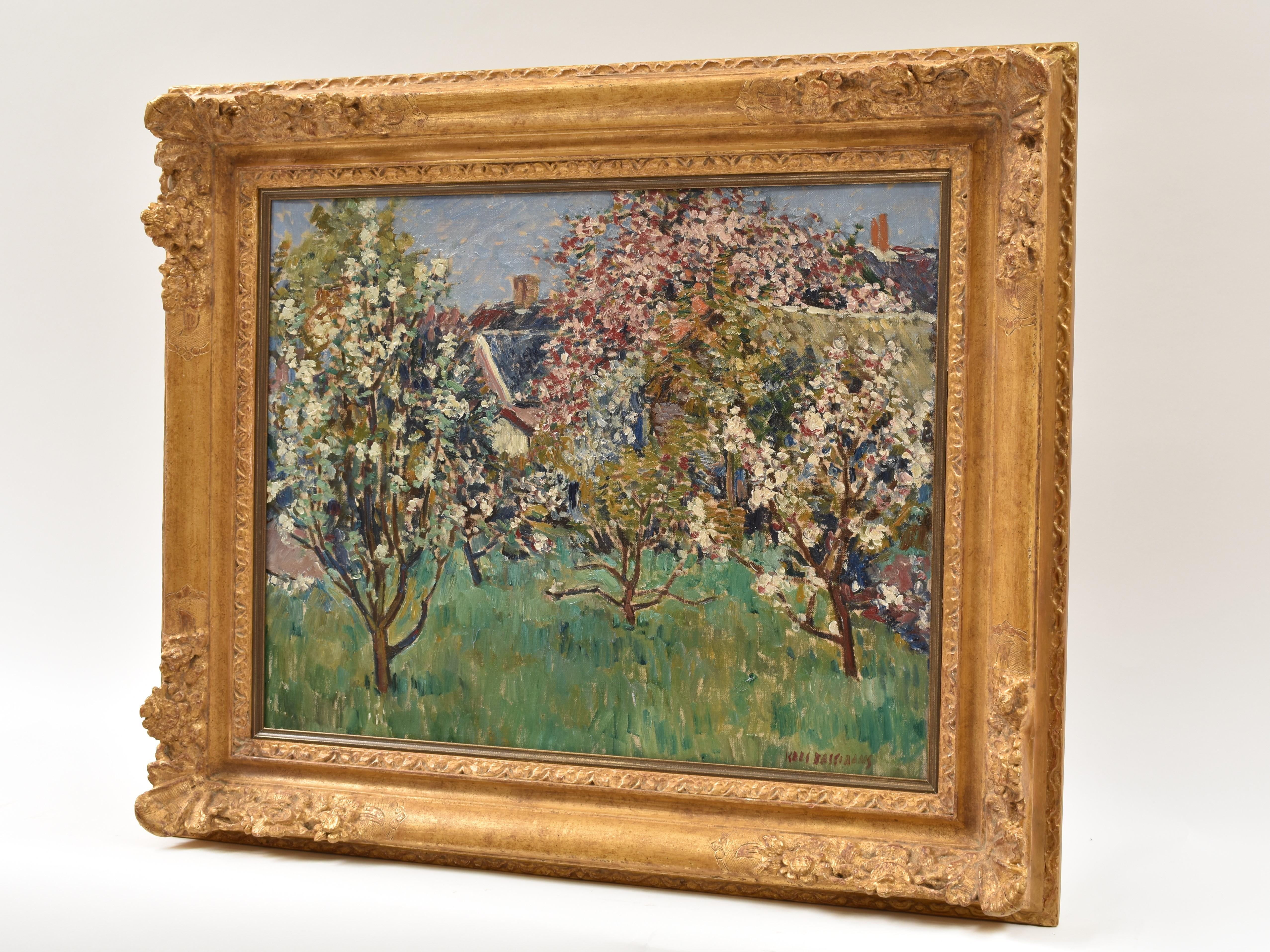Orchard in Blossom - Expressionist Art Oil Canvas Nature Flowers Colours 13