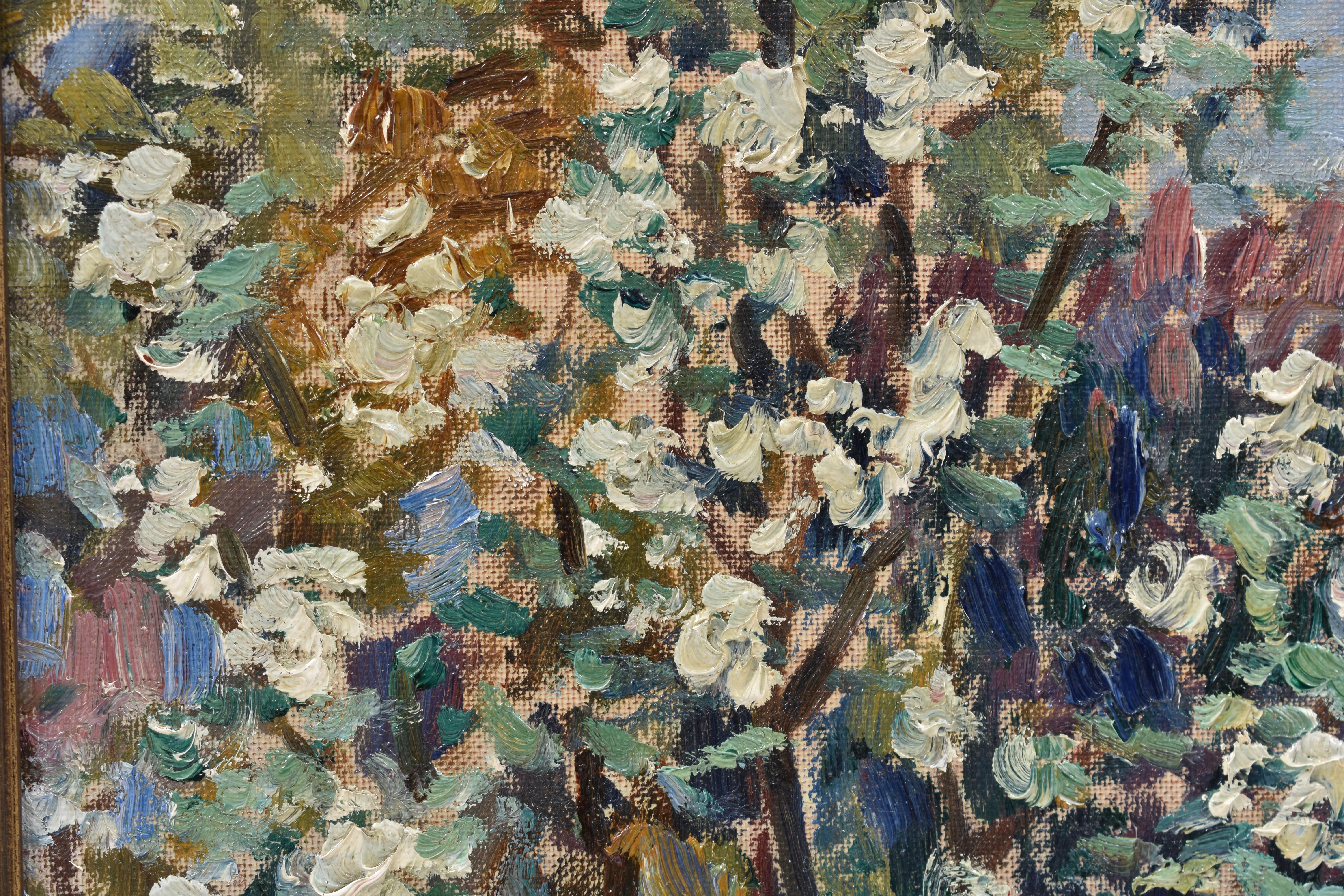 Orchard in Blossom - Expressionist Art Oil Canvas Nature Flowers Colours 2