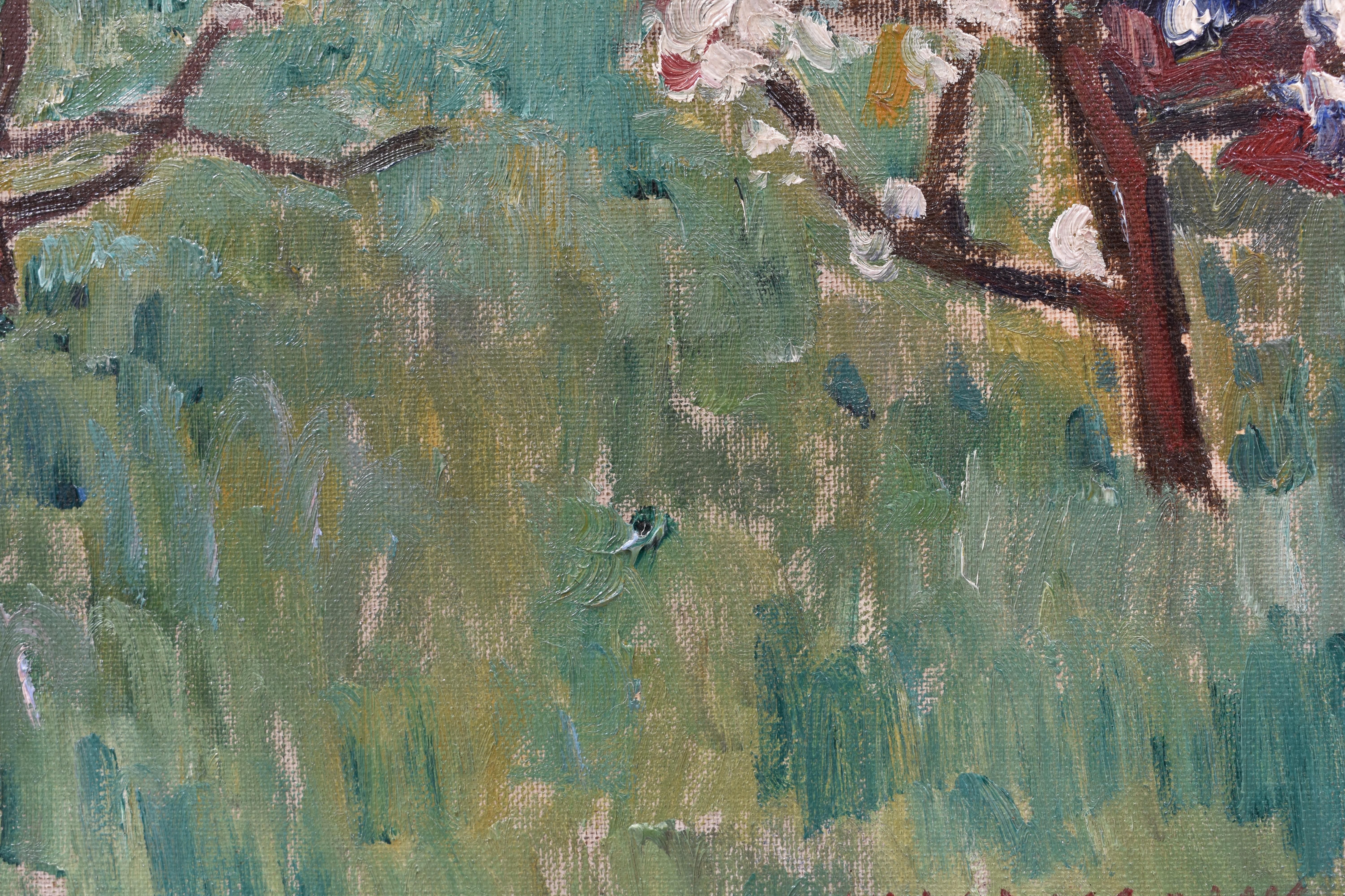 Orchard in Blossom - Expressionist Art Oil Canvas Nature Flowers Colours 7