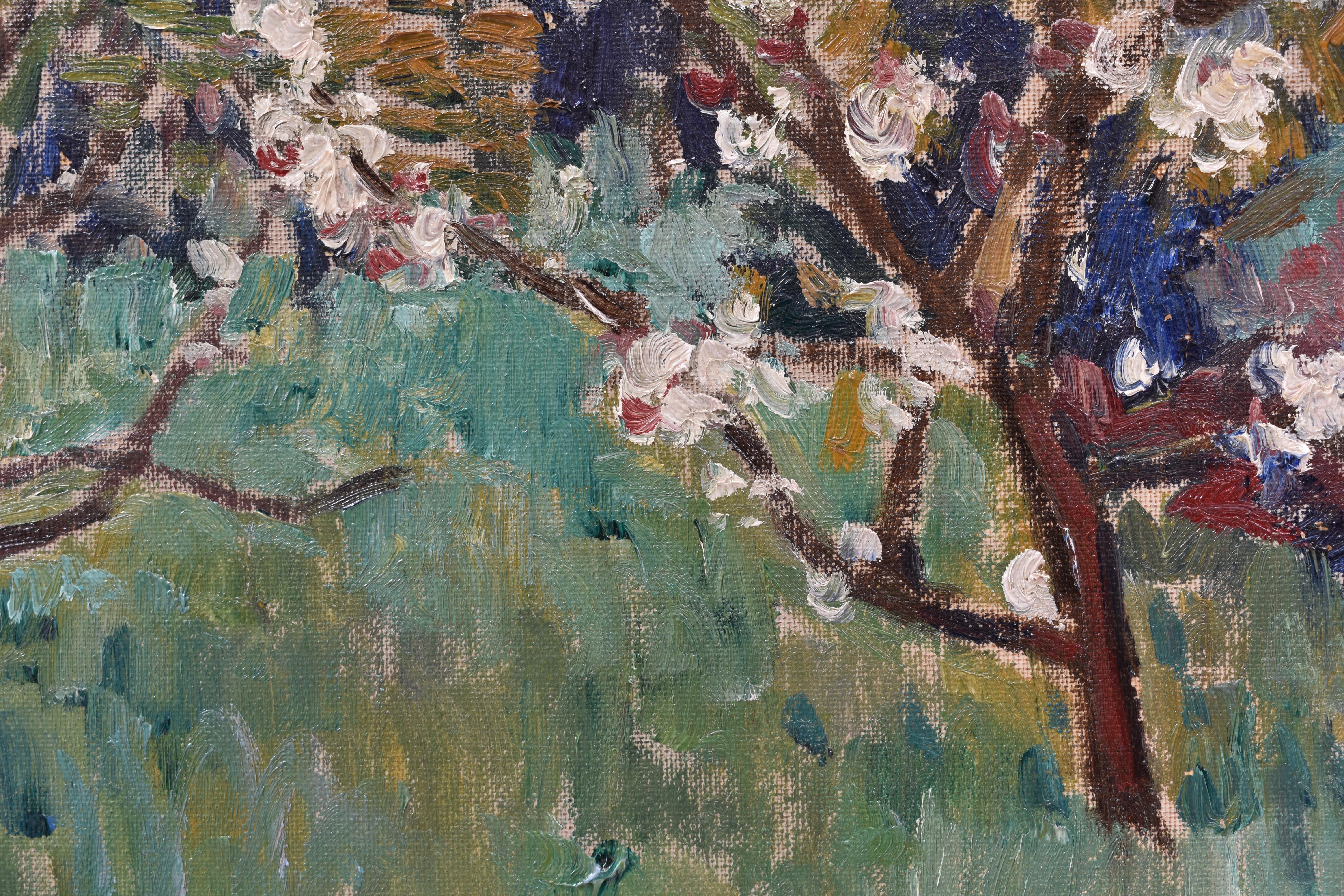 Orchard in Blossom - Expressionist Art Oil Canvas Nature Flowers Colours 8