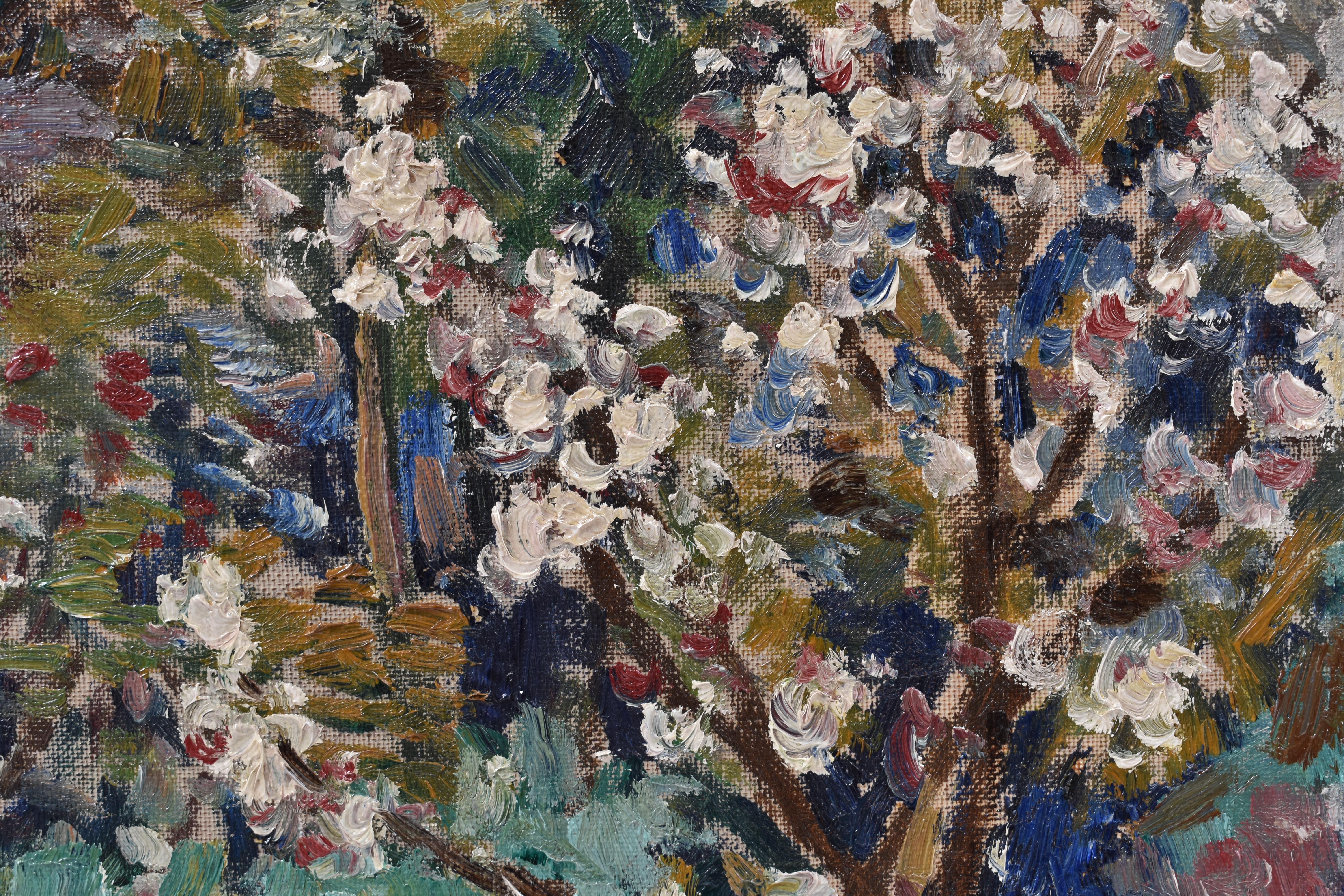 Orchard in Blossom - Expressionist Art Oil Canvas Nature Flowers Colours 9
