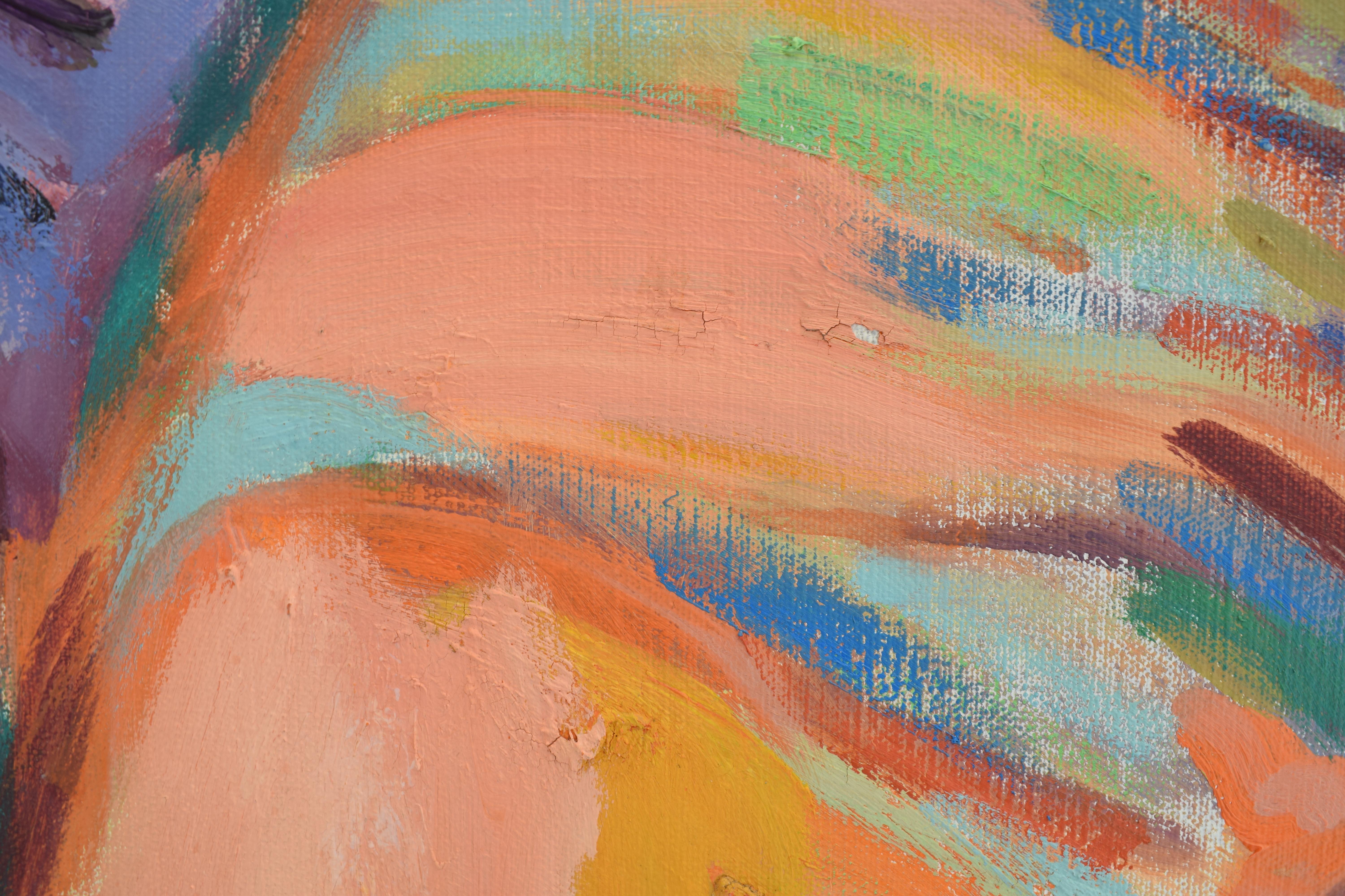 The pink scarf - Oil Paint on Canvas, Fauvist, Dutch Artist, Portrait, Painting For Sale 7