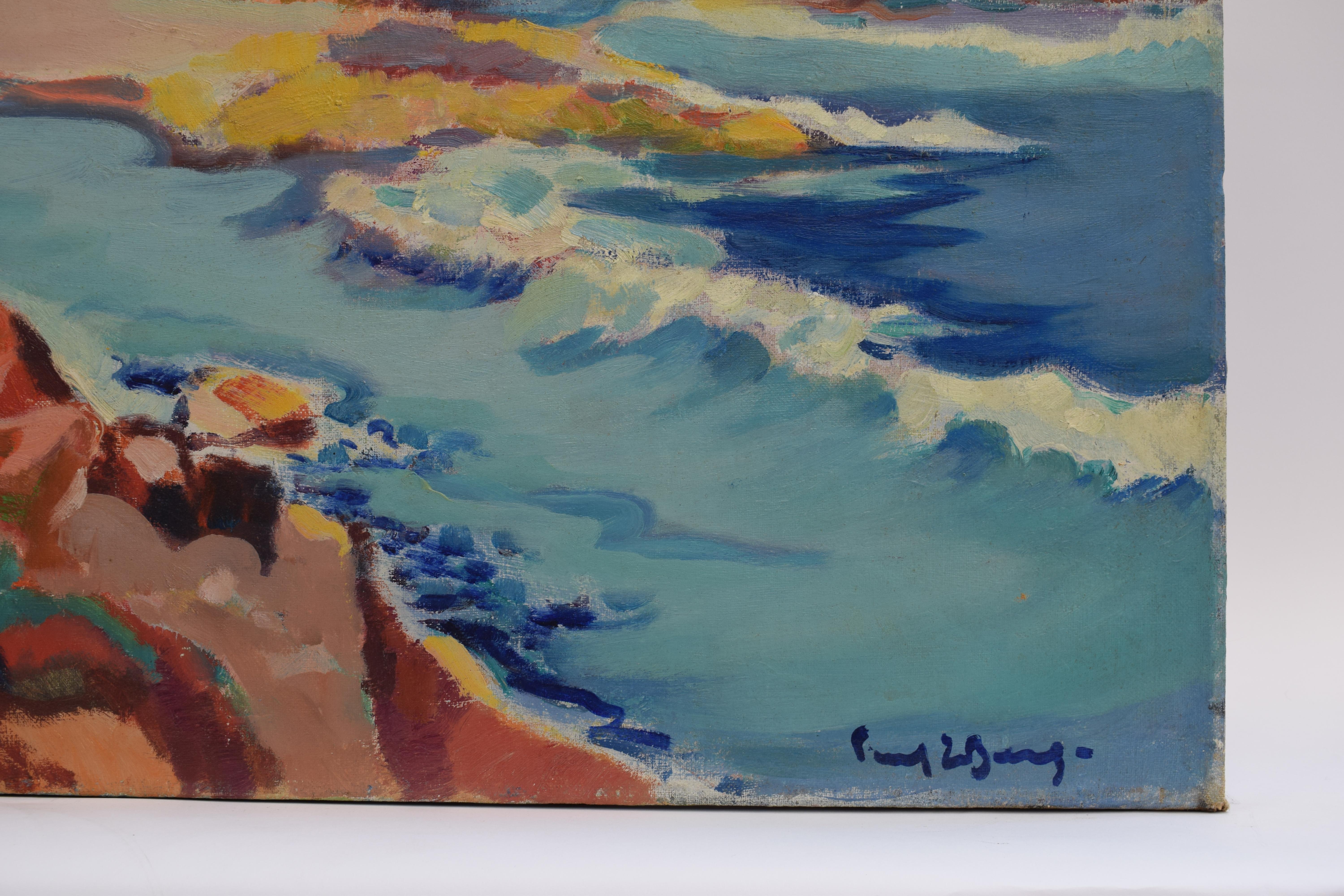 Seascape - Oil Paint on Canvas, Fauvist, Dutch Artist, Painting, Colorful 7