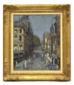 Lange Poten in The Hague - Impressionist, Dutch artist, oil on canvas, cityscape