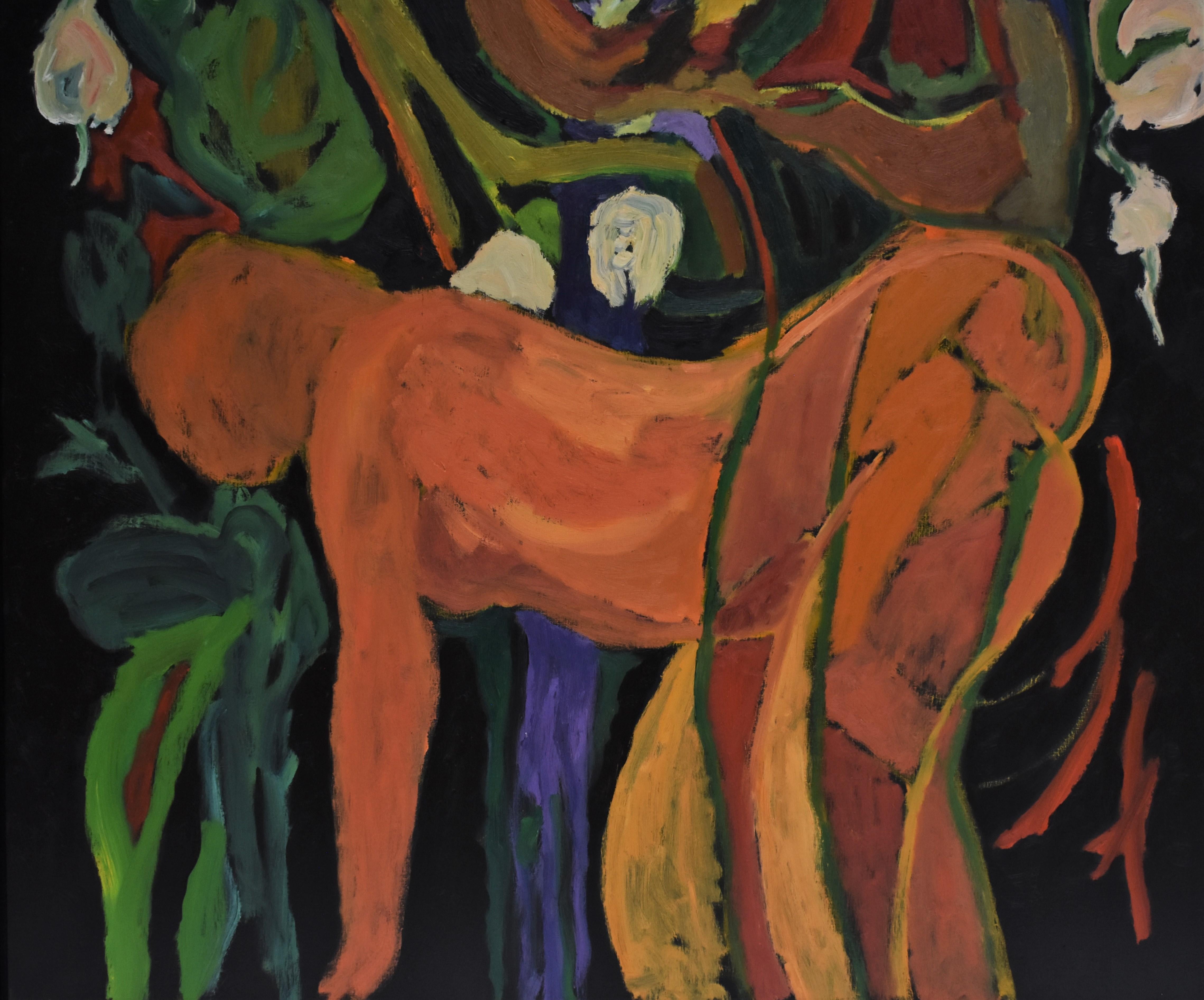 'Schilder plus muze', Ad Snijders, style Gauguin, signed upper right corner, Dutch For Sale 5
