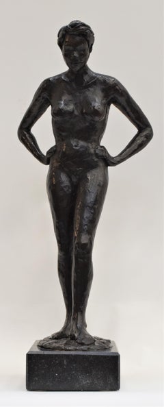 Bronze statue of a woman, Anneke Hei - Degenhardt (1951), Signed