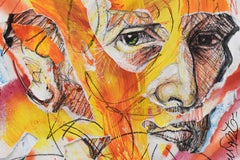 Vincentrente Nr. 110, Nowart, Van Gogh portrait, mixed media, signed, European