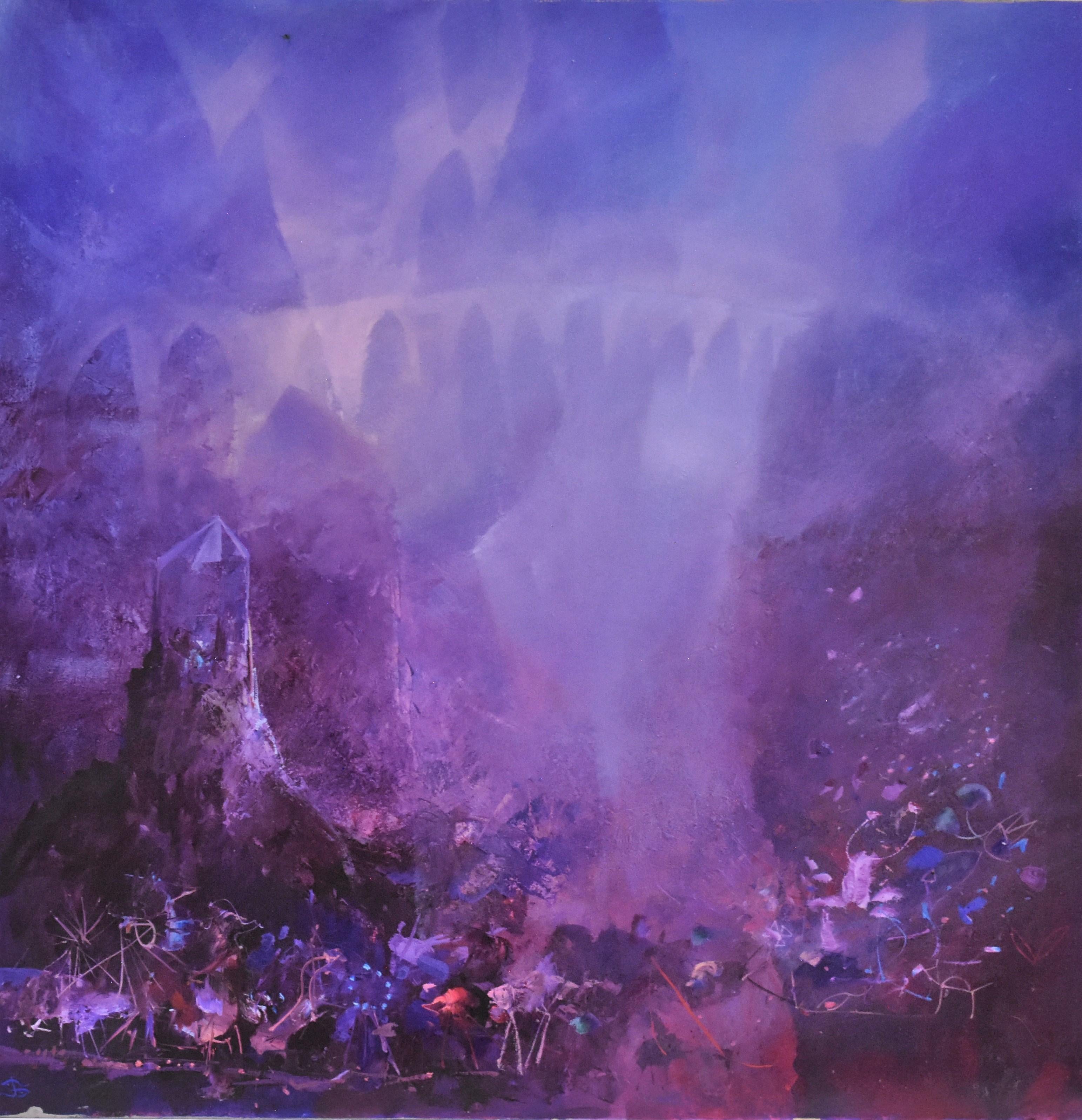 Philippe Charles Jacquet Au bout du quai, oil paint on board For Sale