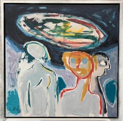 'Zeemensen', Sea people, Martin van Wordragen, Oil paint on canvas dated 1990