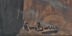 At the fireplace  - Hans von Bartels Mixed media