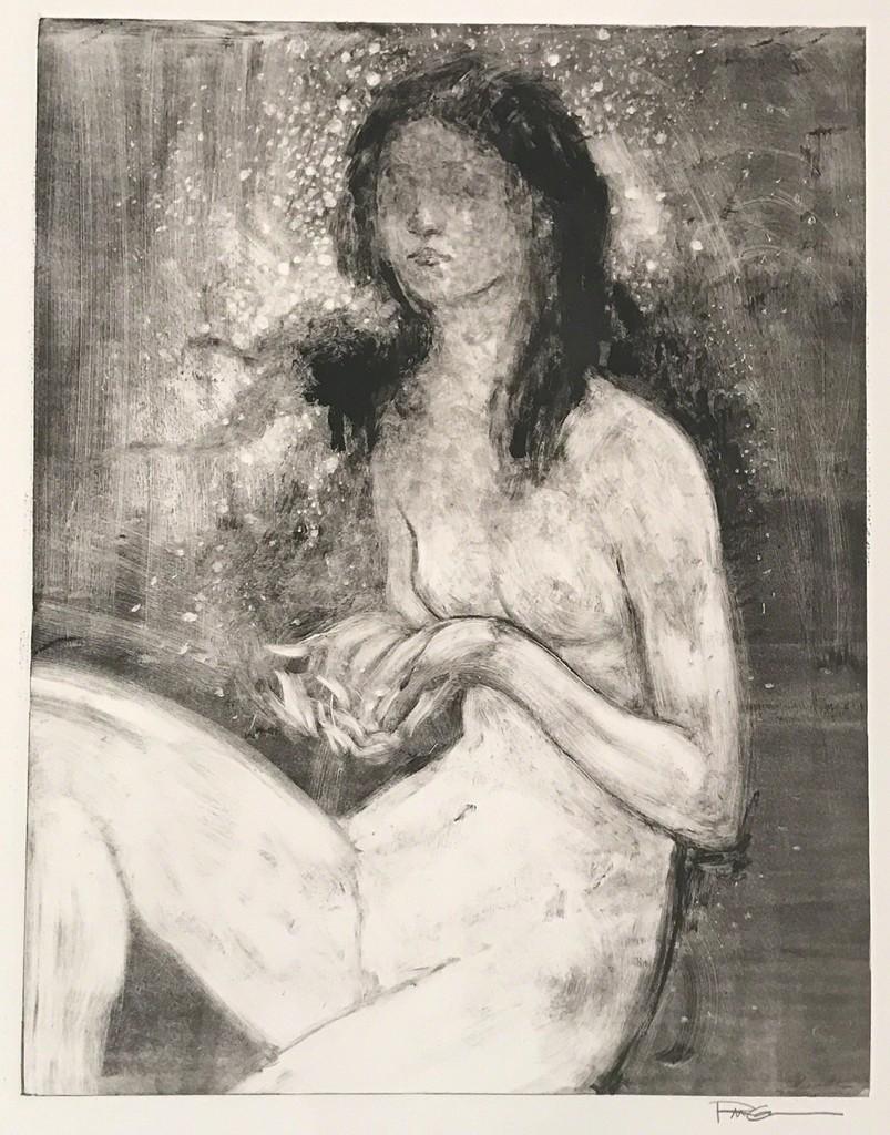 My Stars, Monotype, Work on Paper, Female Nude, Signed - Art by Rebecca Leveille