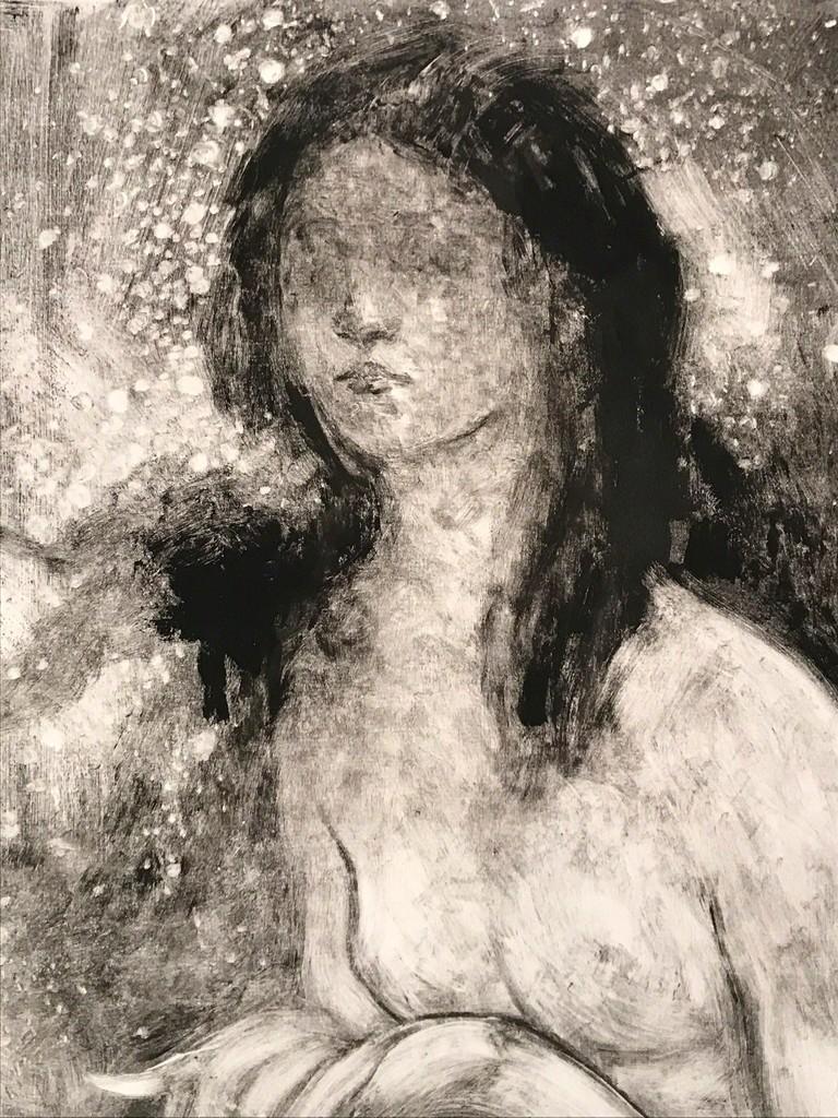 My Stars, Monotype, Work on Paper, Female Nude, Signed - Contemporary Art by Rebecca Leveille