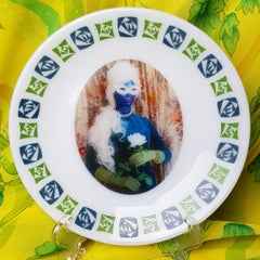 Desiree's Rose No 4, Ceramic Plate, Vintage China, Photo Transfer, Signed