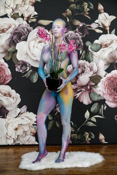 She's A Delicate Flower, Body Painting, Performance Art, Photography on Aluminum