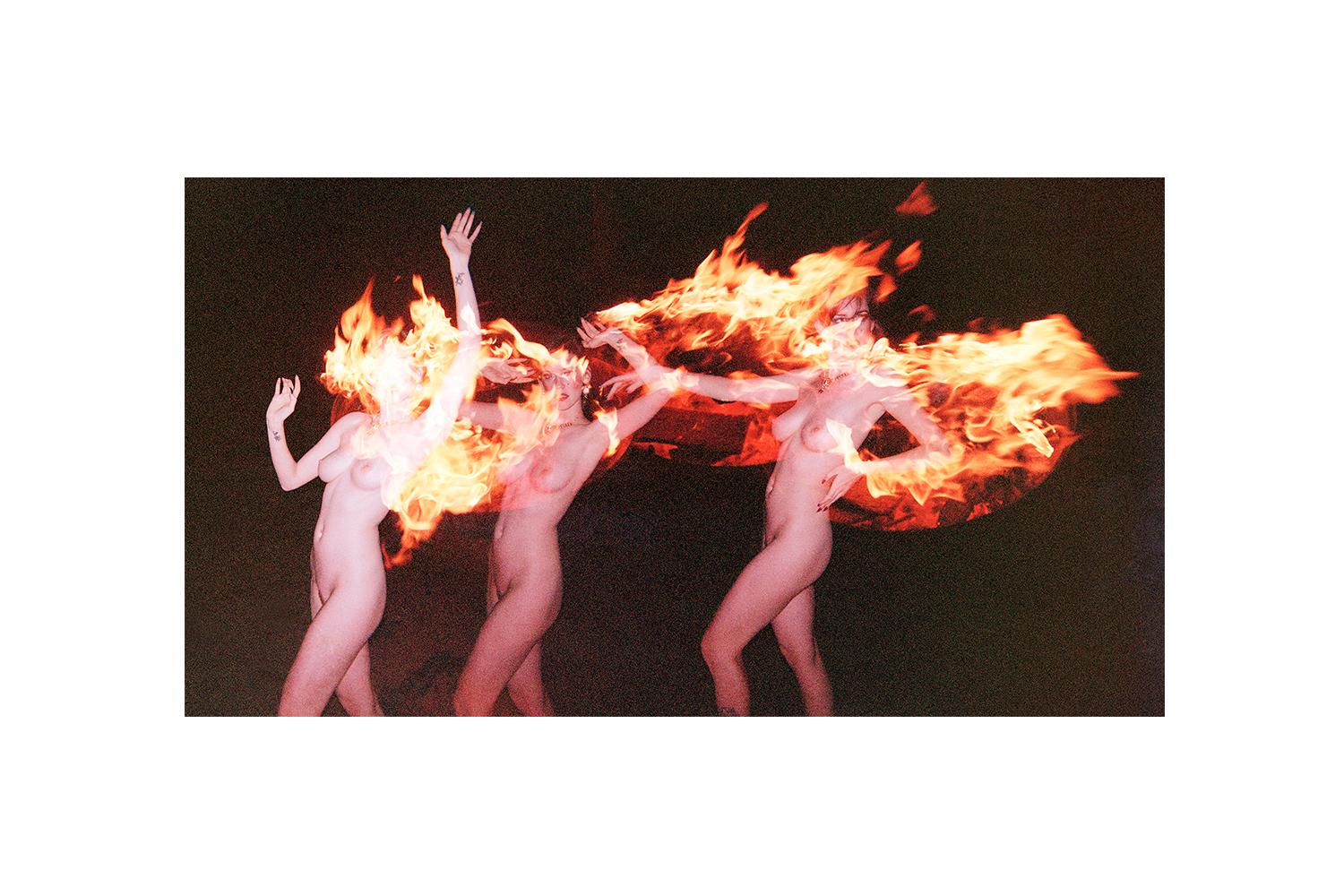 Walks With Fire, Color Photography, Nude, Figurative Art, Signed, Framed 1