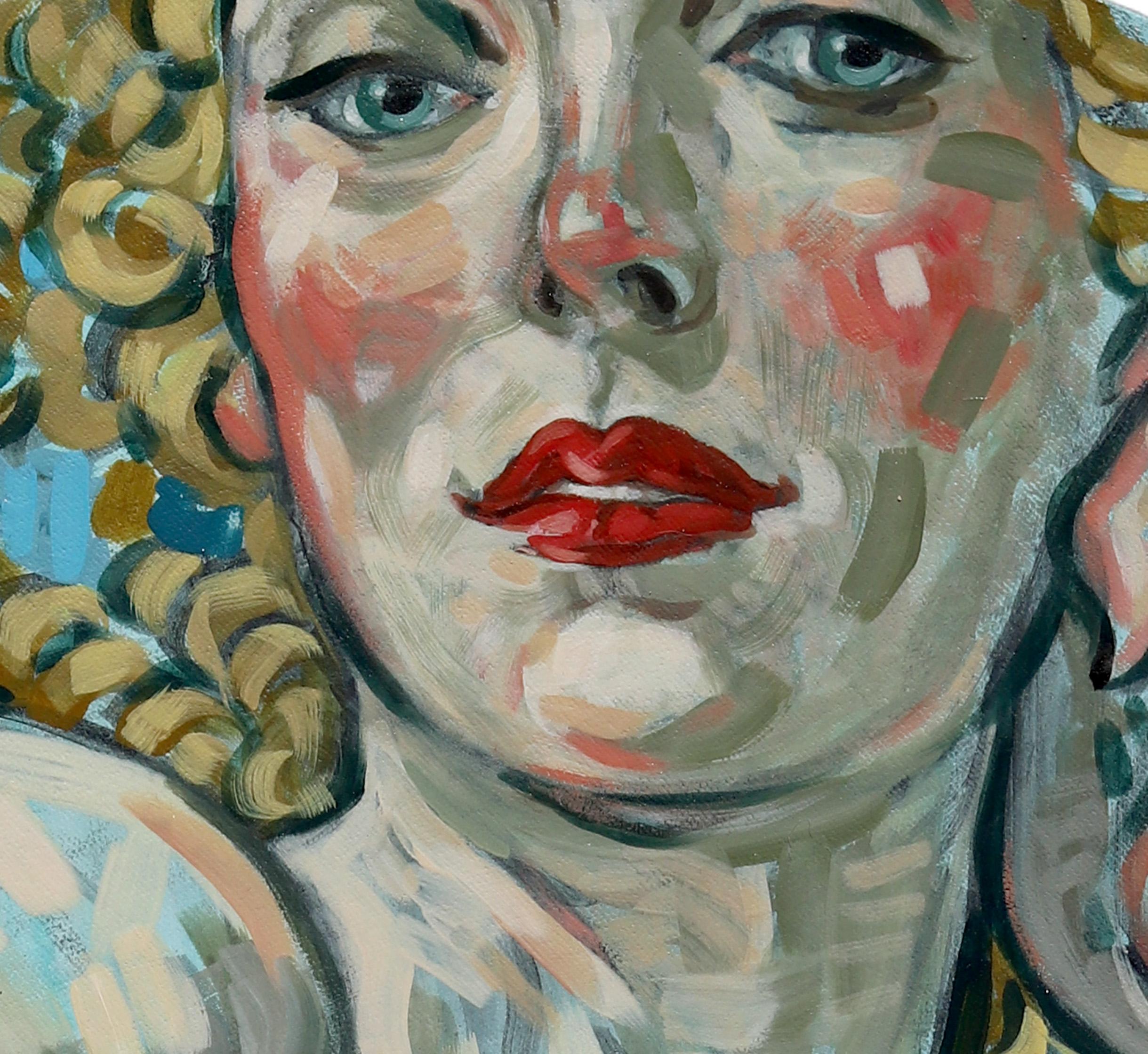 Oh Baby, Oil on Canvas, Figurative Art, Nude, Signed - Painting by Rebecca Leveille