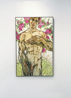 Venus, Oil on Canvas, Gold Leaf, Figurative Art, Portrait, Nude, Signed