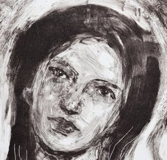 Little Face, Monotype, Work on Paper, Portrait, Signed