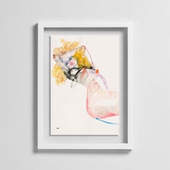 MISTY MEMORIES, Watercolor Painting, Figurative Art, Nude, Signed, Framed